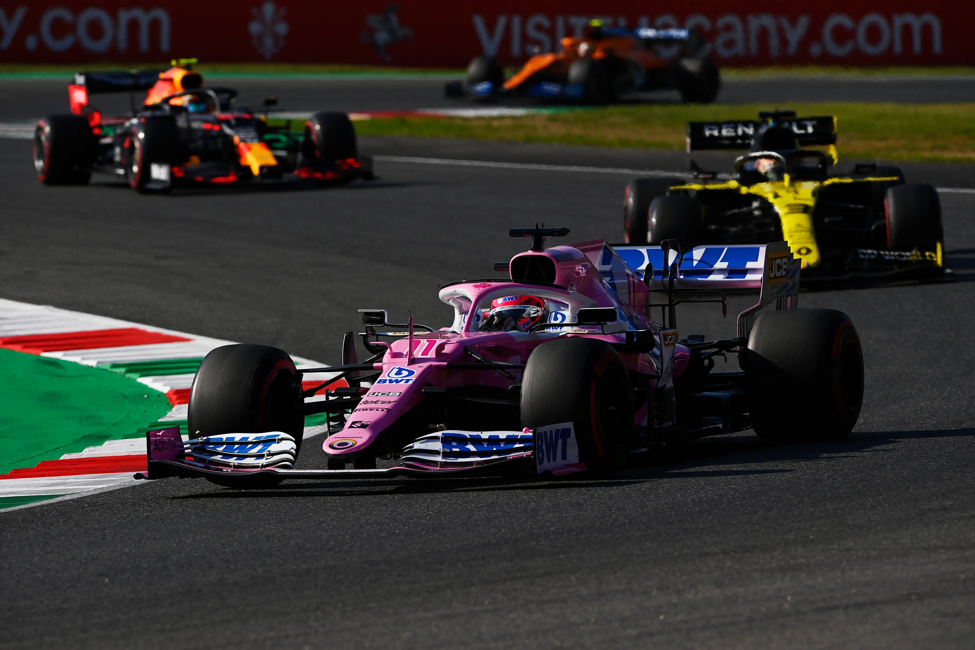 SCARPERIA, ITALY - SEPTEMBER 13: Sergio Perez of Mexico driving the (11) Racing Point RP20 Mercedes