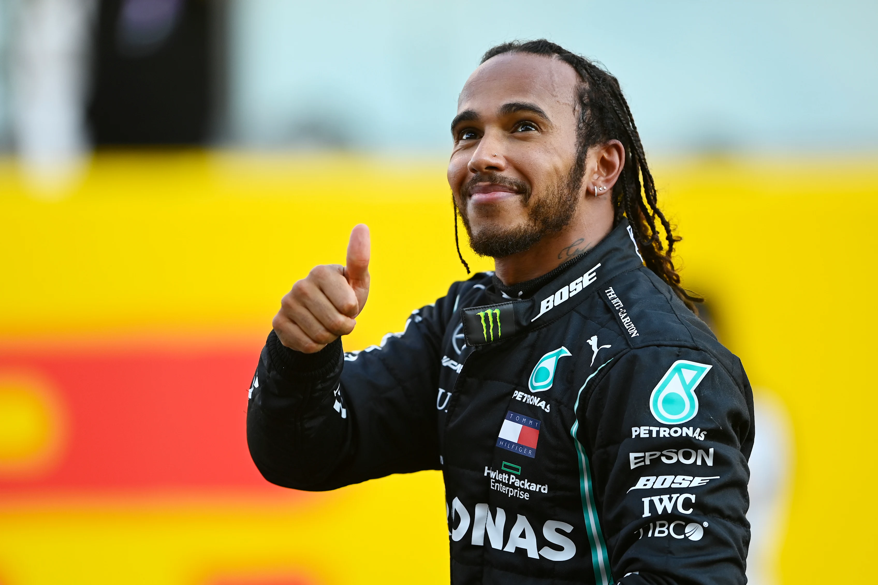 SCARPERIA, ITALY - SEPTEMBER 13: Race winner Lewis Hamilton of Great Britain and Mercedes GP