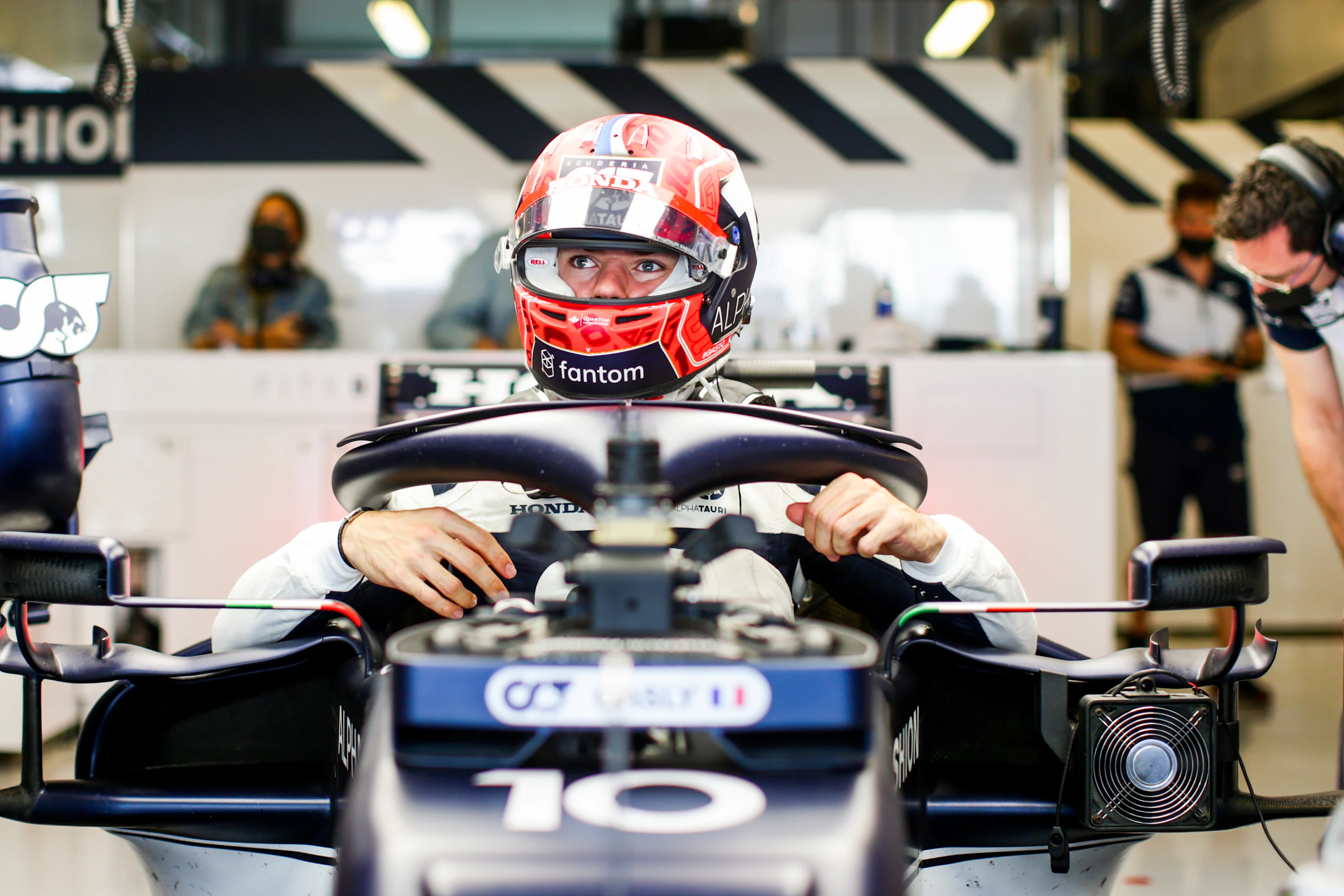 ABU DHABI, UNITED ARAB EMIRATES - DECEMBER 10: Pierre Gasly of Scuderia AlphaTauri and France  during practice ahead of the F1 Grand Prix of Abu Dhabi at Yas Marina Circuit on December 10, 2021 in Abu Dhabi, United Arab Emirates. (Photo by Peter Fox/Getty Images)