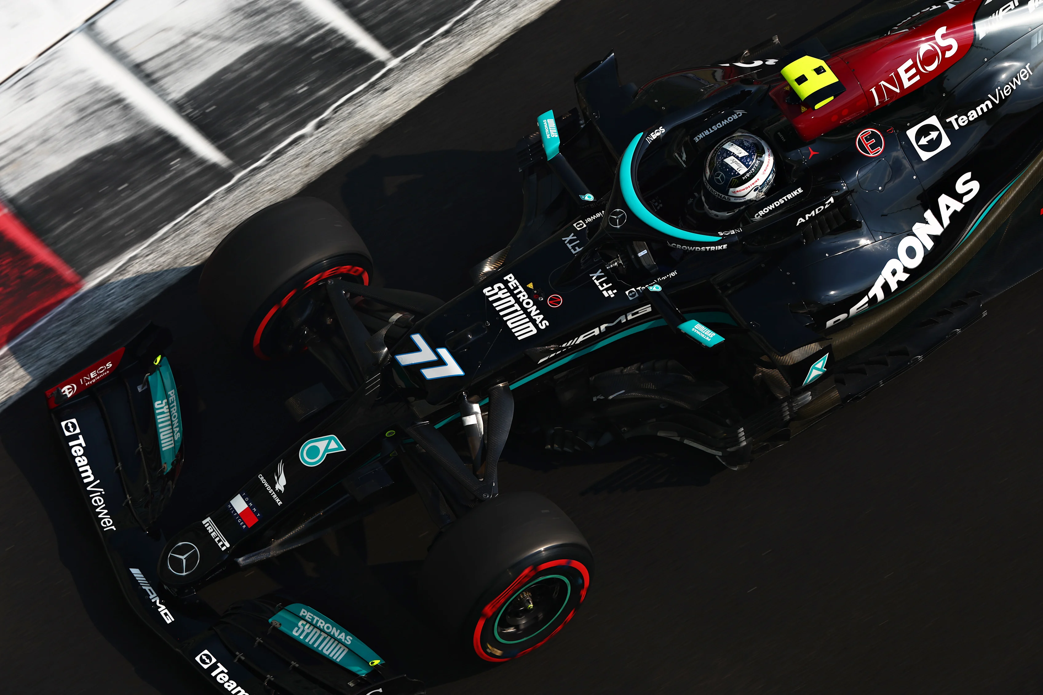 ABU DHABI, UNITED ARAB EMIRATES - DECEMBER 11: Valtteri Bottas of Finland driving the (77) Mercedes