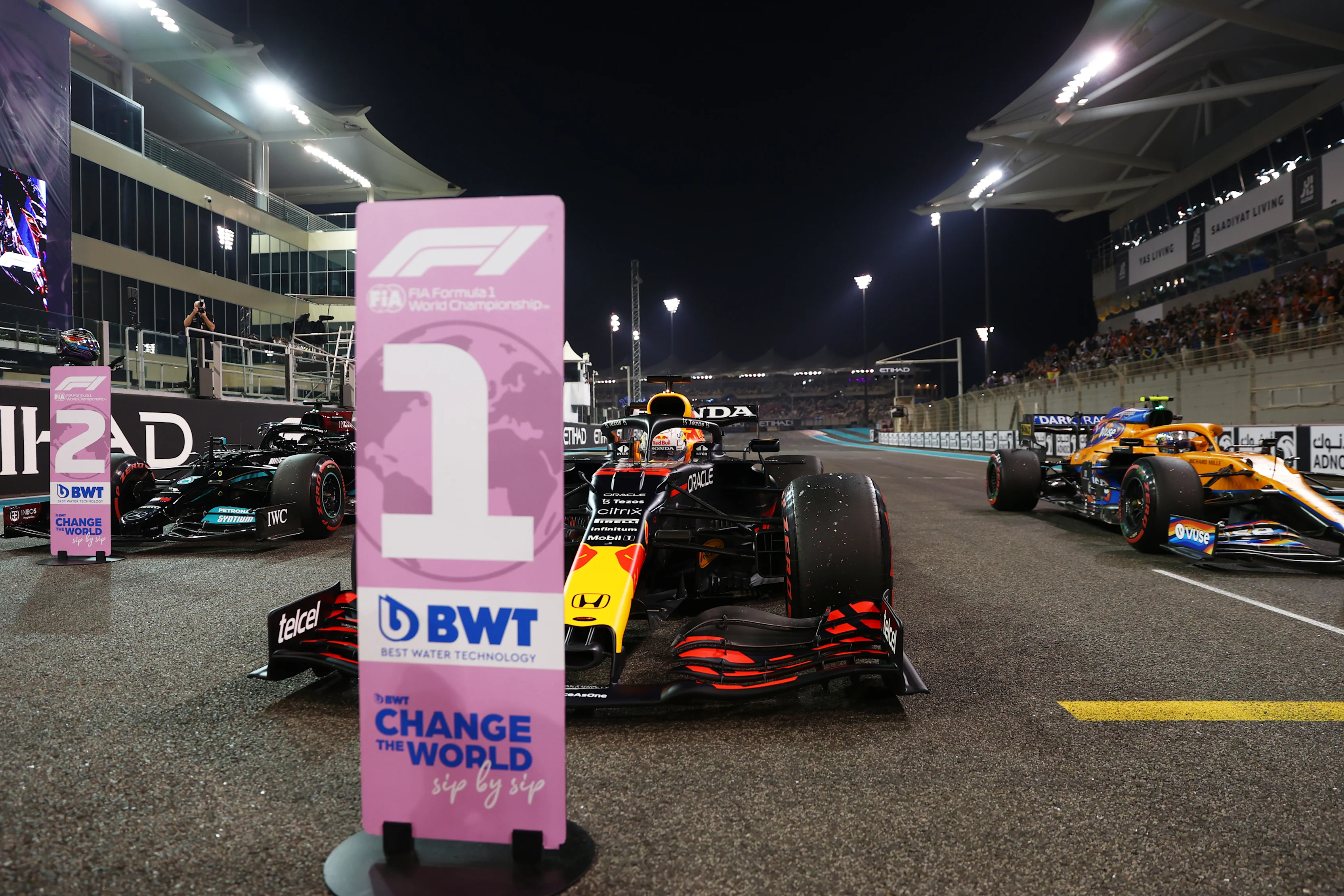 ABU DHABI, UNITED ARAB EMIRATES - DECEMBER 11: Pole position qualifier Max Verstappen of