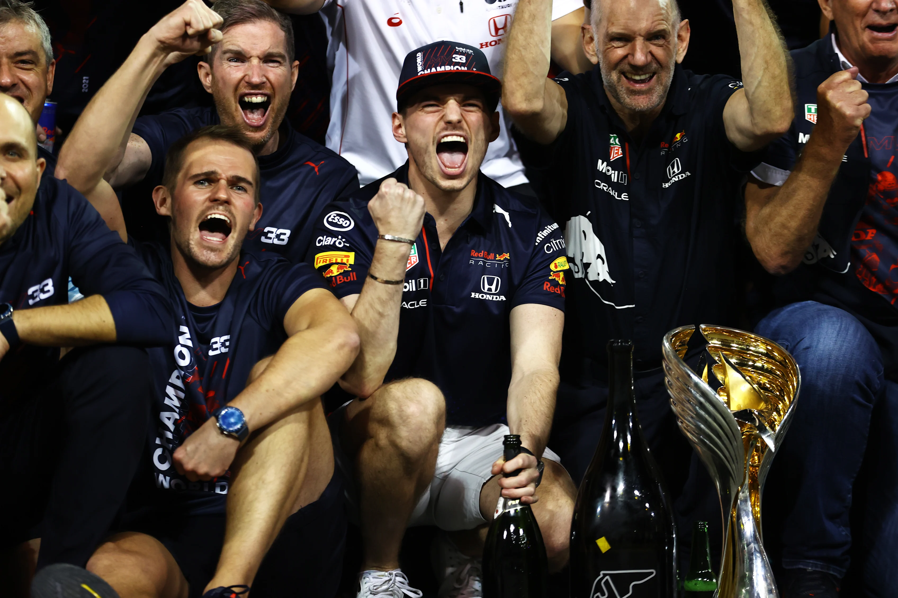 ABU DHABI, UNITED ARAB EMIRATES - DECEMBER 12: Race winner and 2021 F1 World Drivers Champion Max