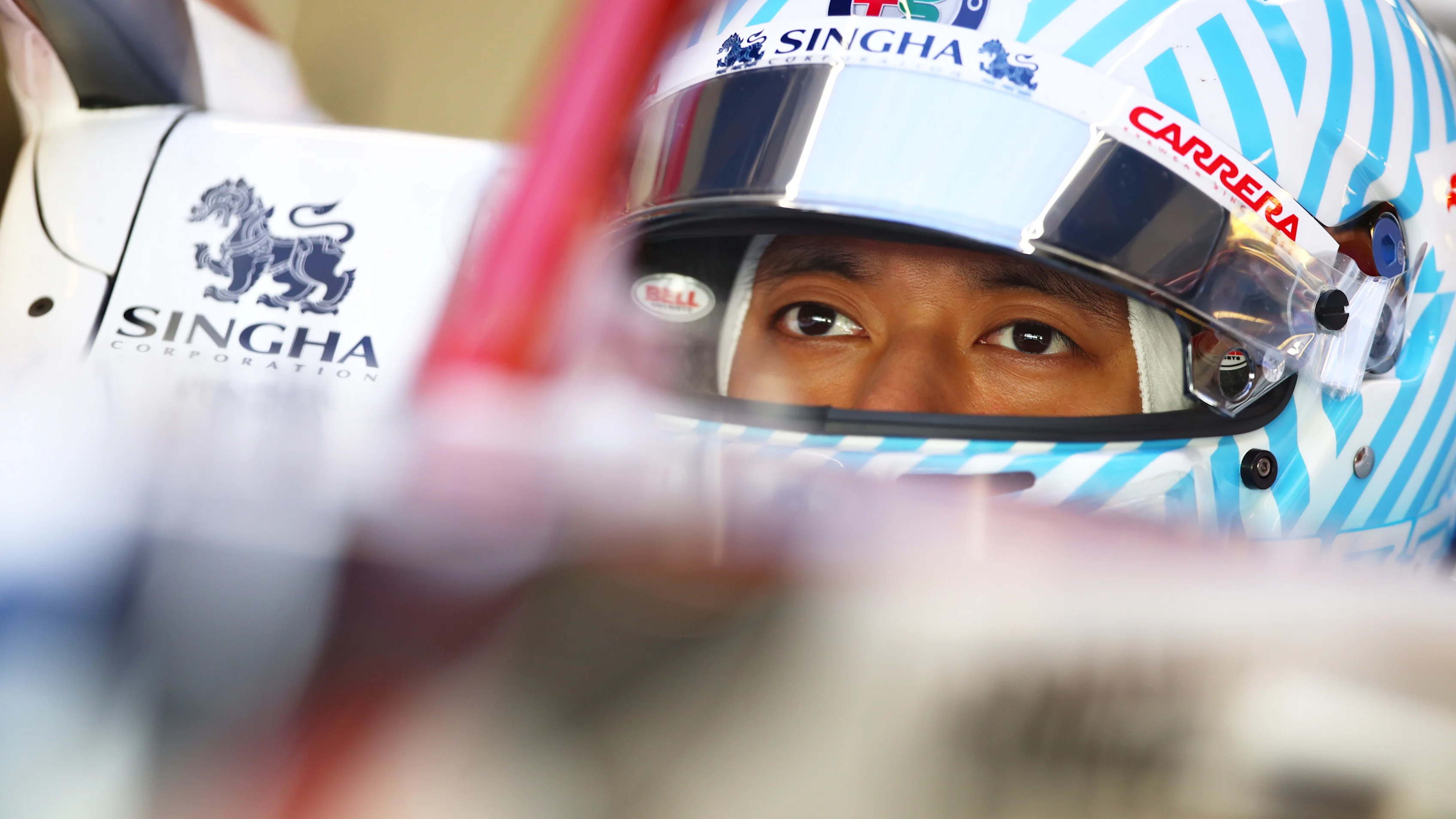 ABU DHABI, UNITED ARAB EMIRATES - DECEMBER 15: Guanyu Zhou of China and Alfa Romeo Racing prepares