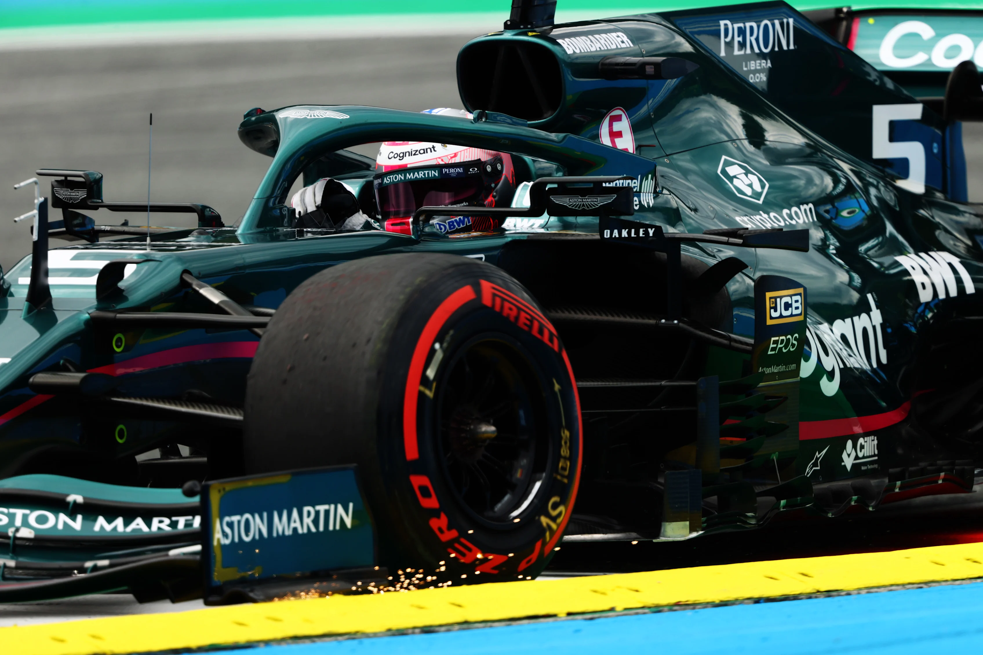 SPIELBERG, AUSTRIA - JULY 02: Sebastian Vettel of Germany driving the (5) Aston Martin AMR21