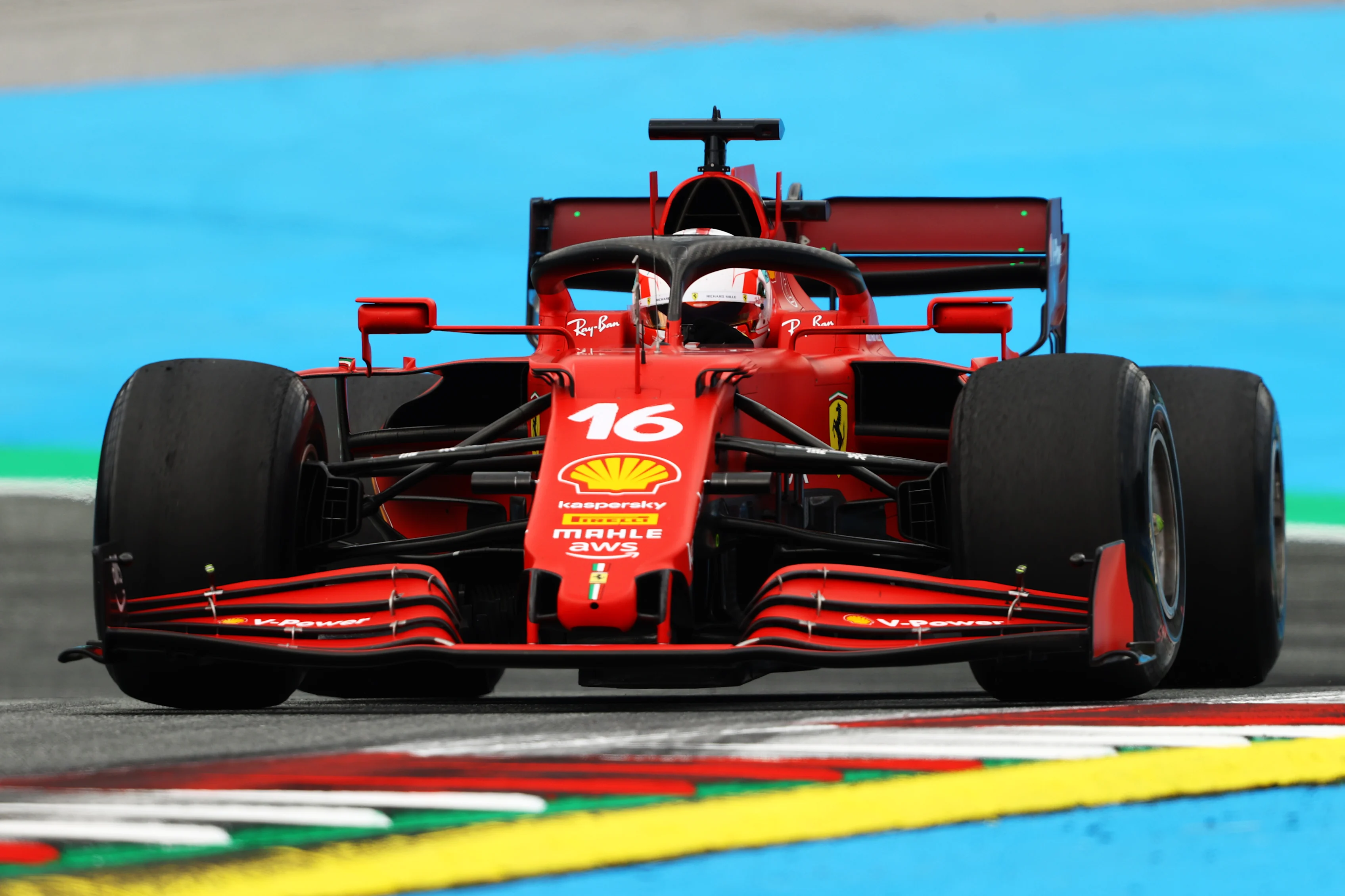 SPIELBERG, AUSTRIA - JULY 02: Charles Leclerc of Monaco driving the (16) Scuderia Ferrari SF21