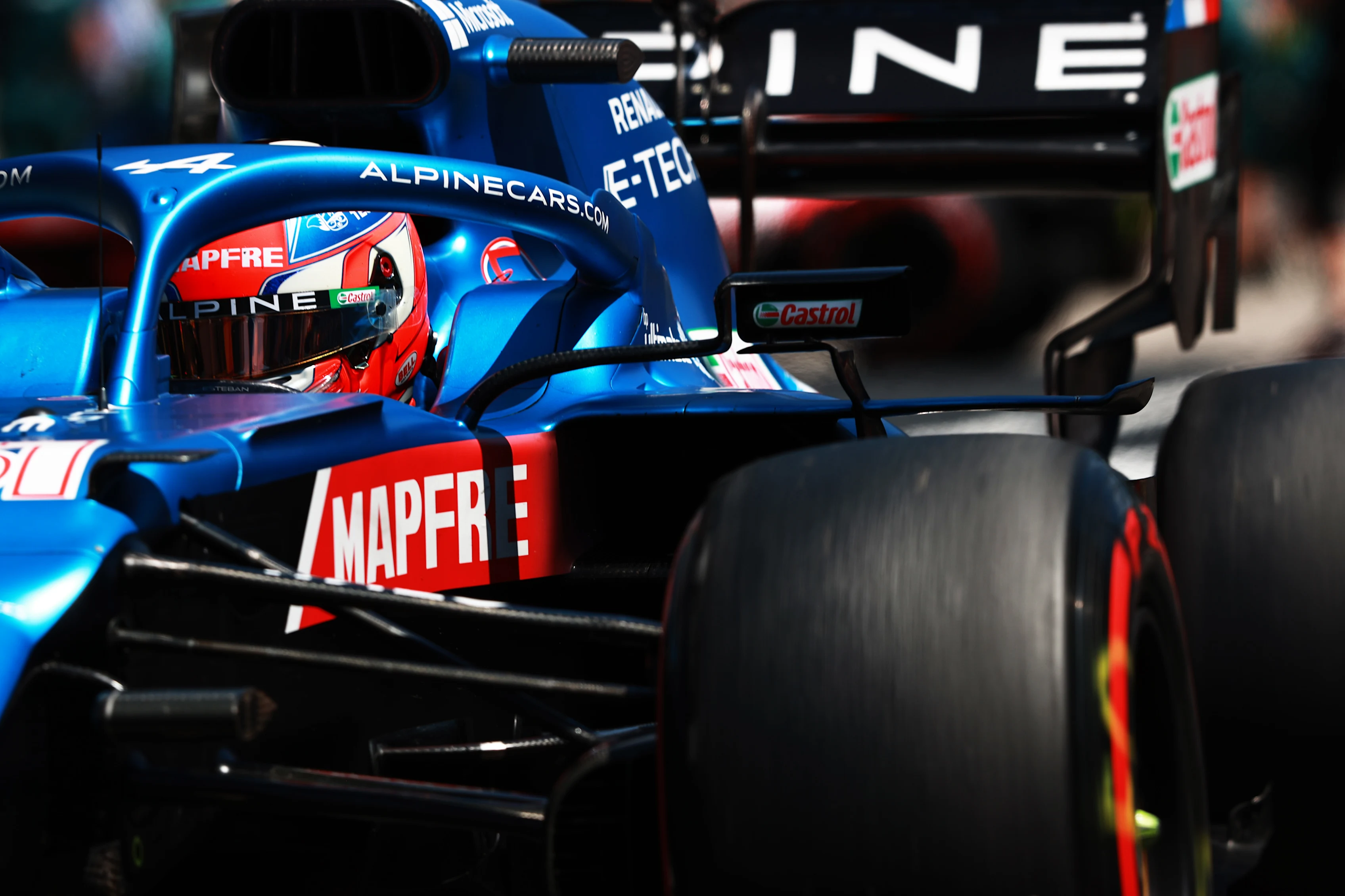 SPIELBERG, AUSTRIA - JULY 03: Esteban Ocon of France driving the (31) Alpine A521 Renault in the Pitlane during final practice ahead of the F1 Grand Prix of Austria at Red Bull Ring on July 03, 2021 in Spielberg, Austria. (Photo by Mark Thompson/Getty Images)