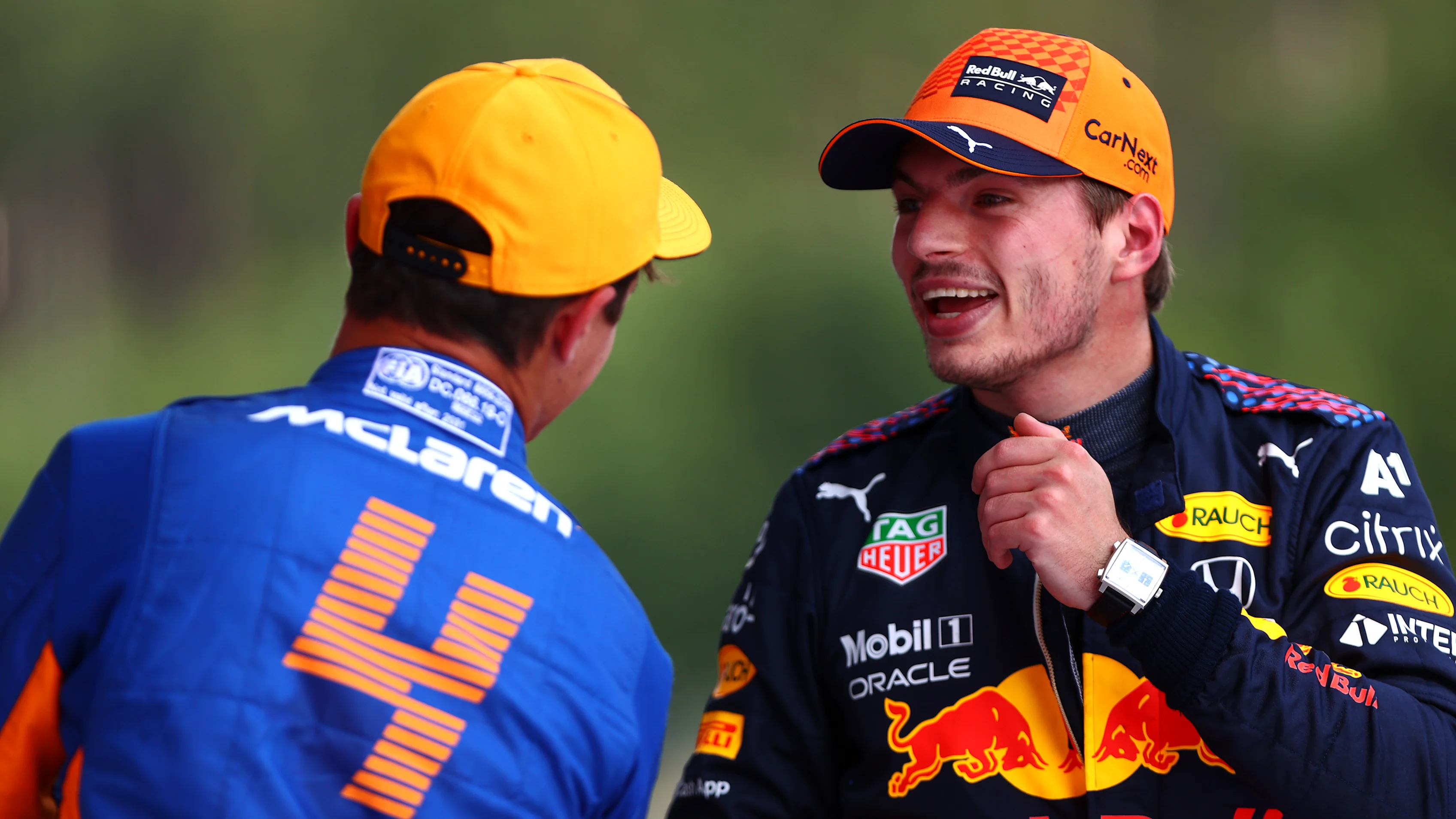 SPIELBERG, AUSTRIA - JULY 03: Pole position qualifier Max Verstappen of Netherlands and Red Bull