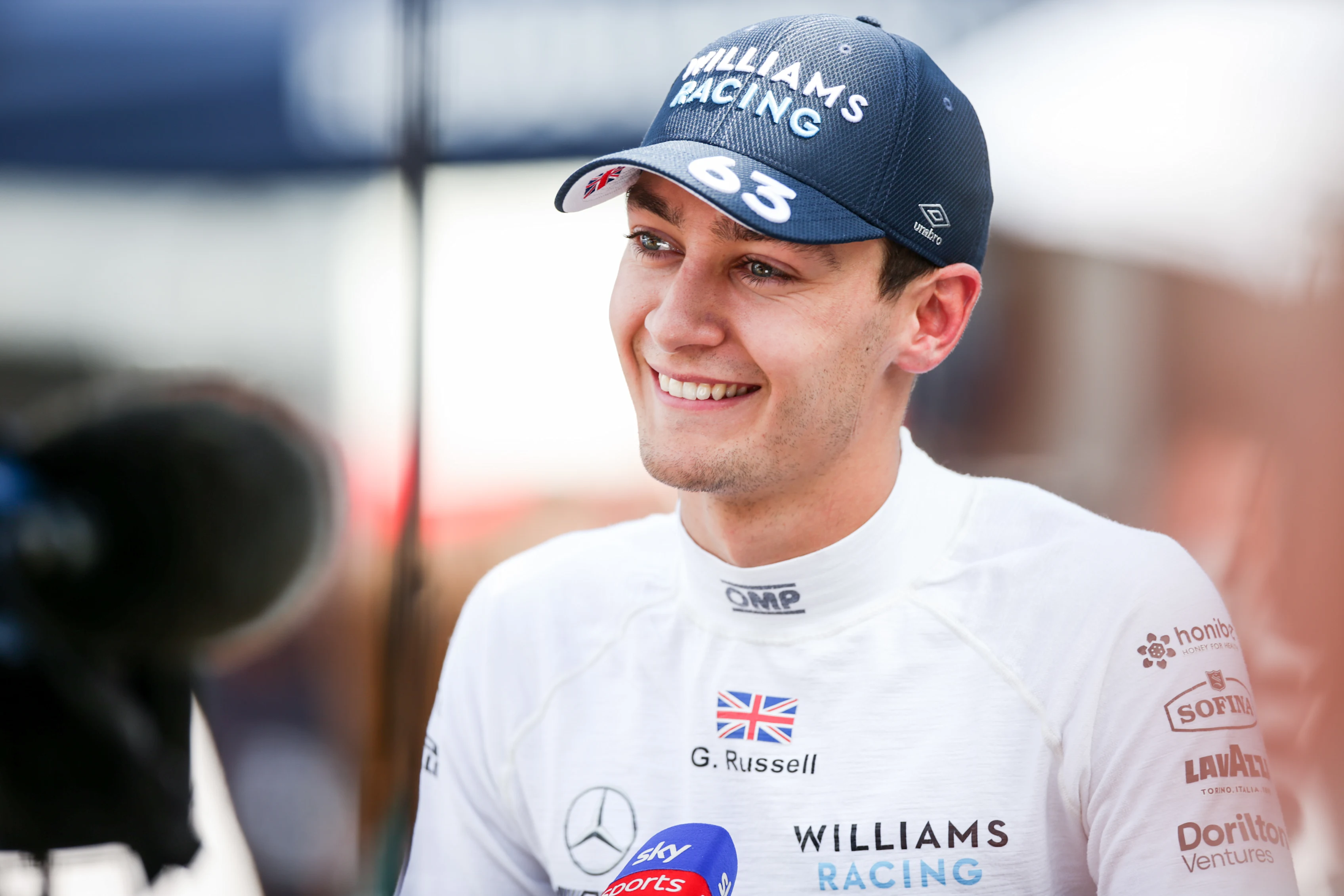 SPIELBERG, AUSTRIA - JULY 03: George Russell of Williams and Great Britain  during qualifying ahead