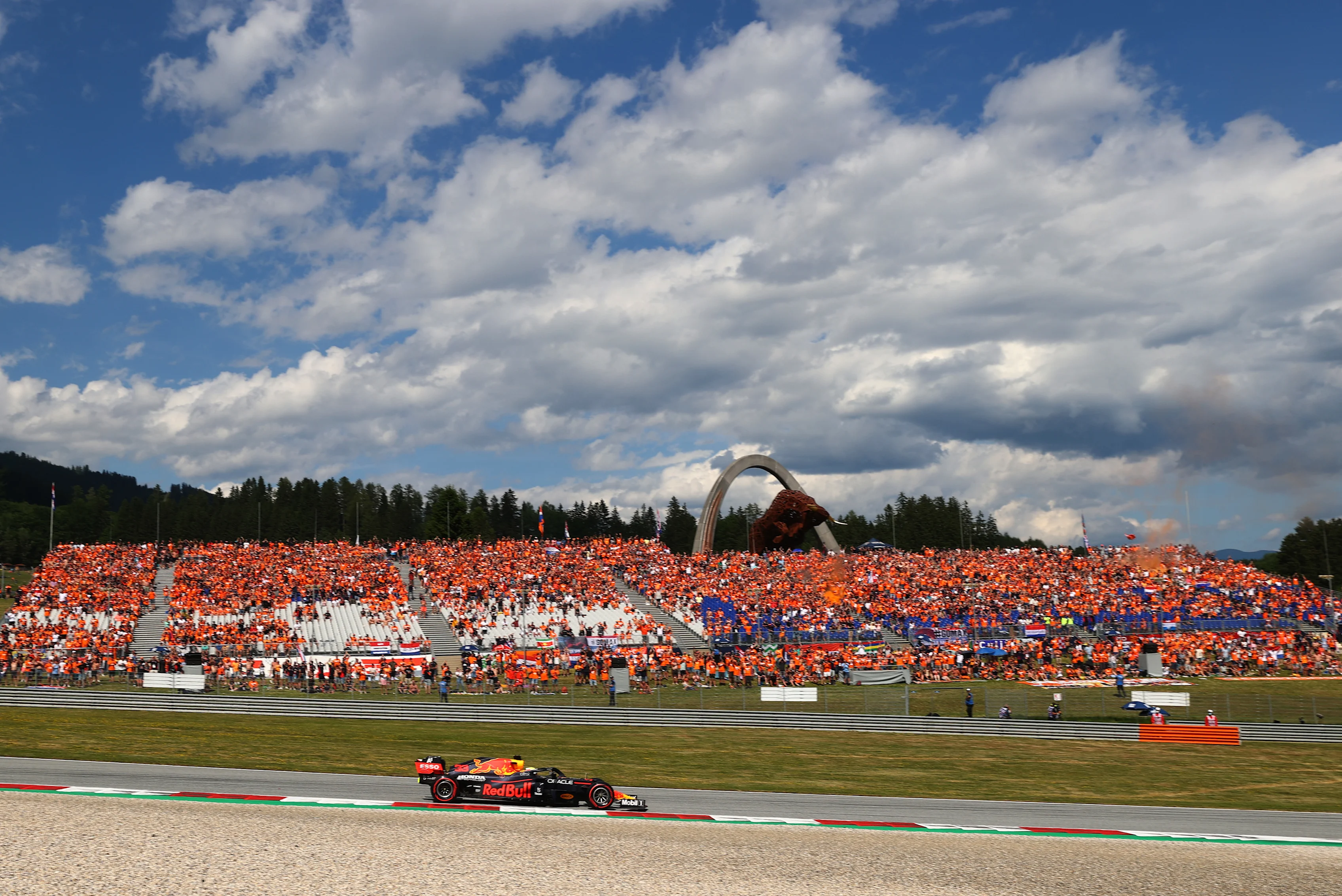 SPIELBERG, AUSTRIA - JULY 03: Max Verstappen of the Netherlands driving the (33) Red Bull Racing