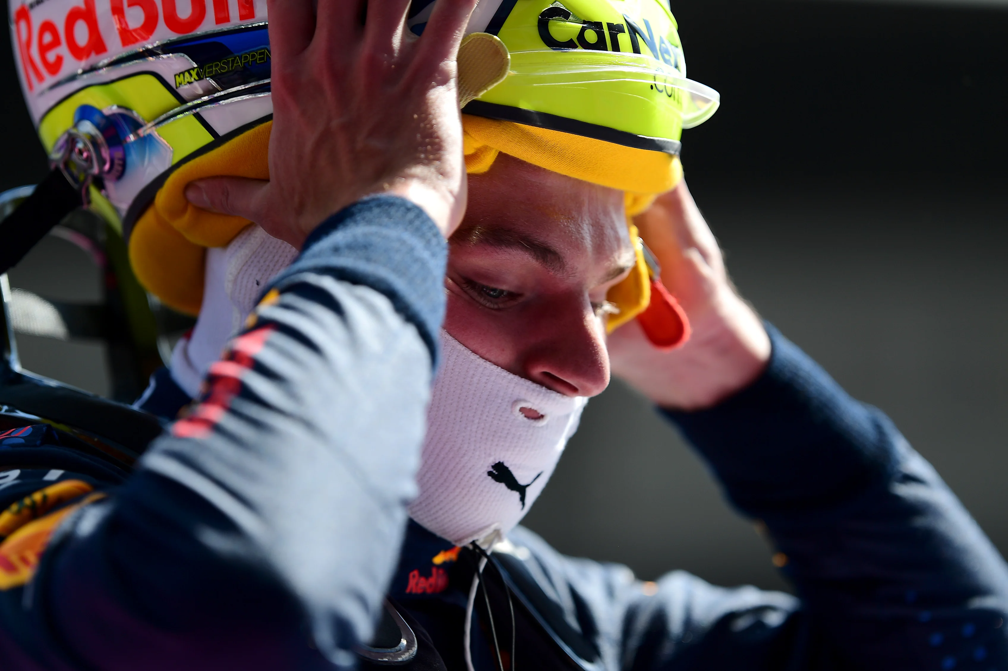 SPIELBERG, AUSTRIA - JULY 03: Pole position qualifier Max Verstappen of Netherlands and Red Bull