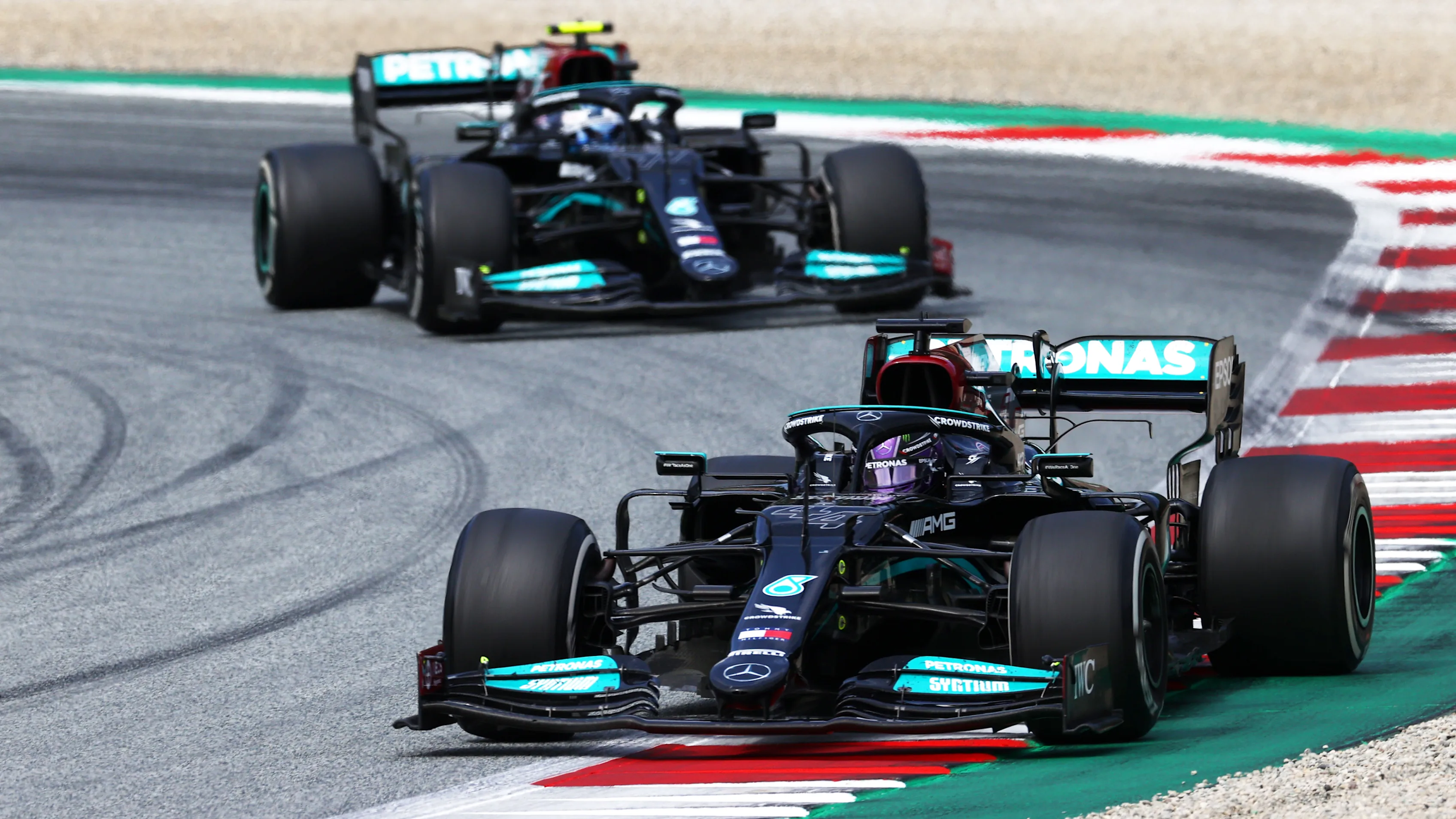 SPIELBERG, AUSTRIA - JULY 04: Lewis Hamilton of Great Britain driving the (44) Mercedes AMG