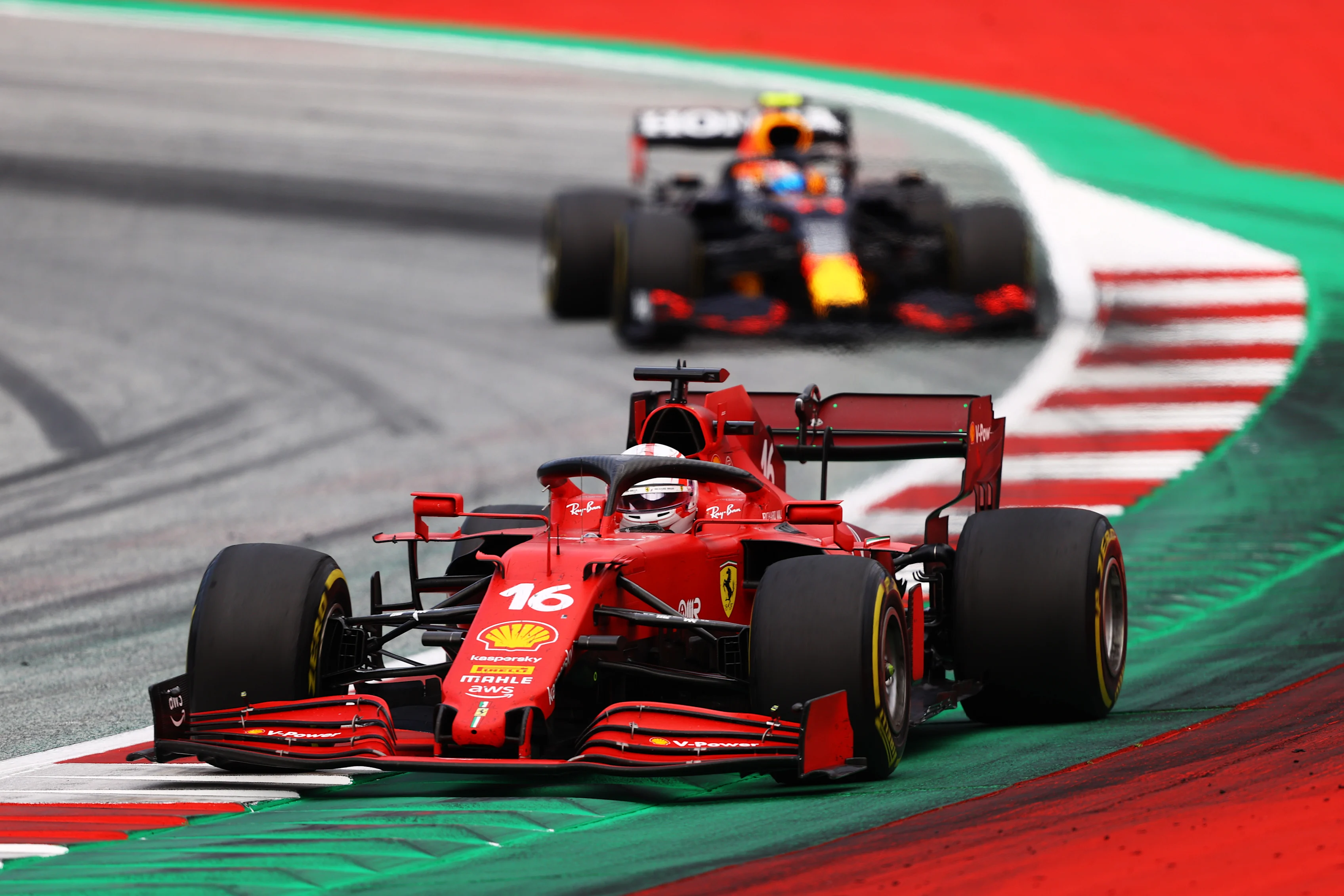 SPIELBERG, AUSTRIA - JULY 04: Charles Leclerc of Monaco driving the (16) Scuderia Ferrari SF21