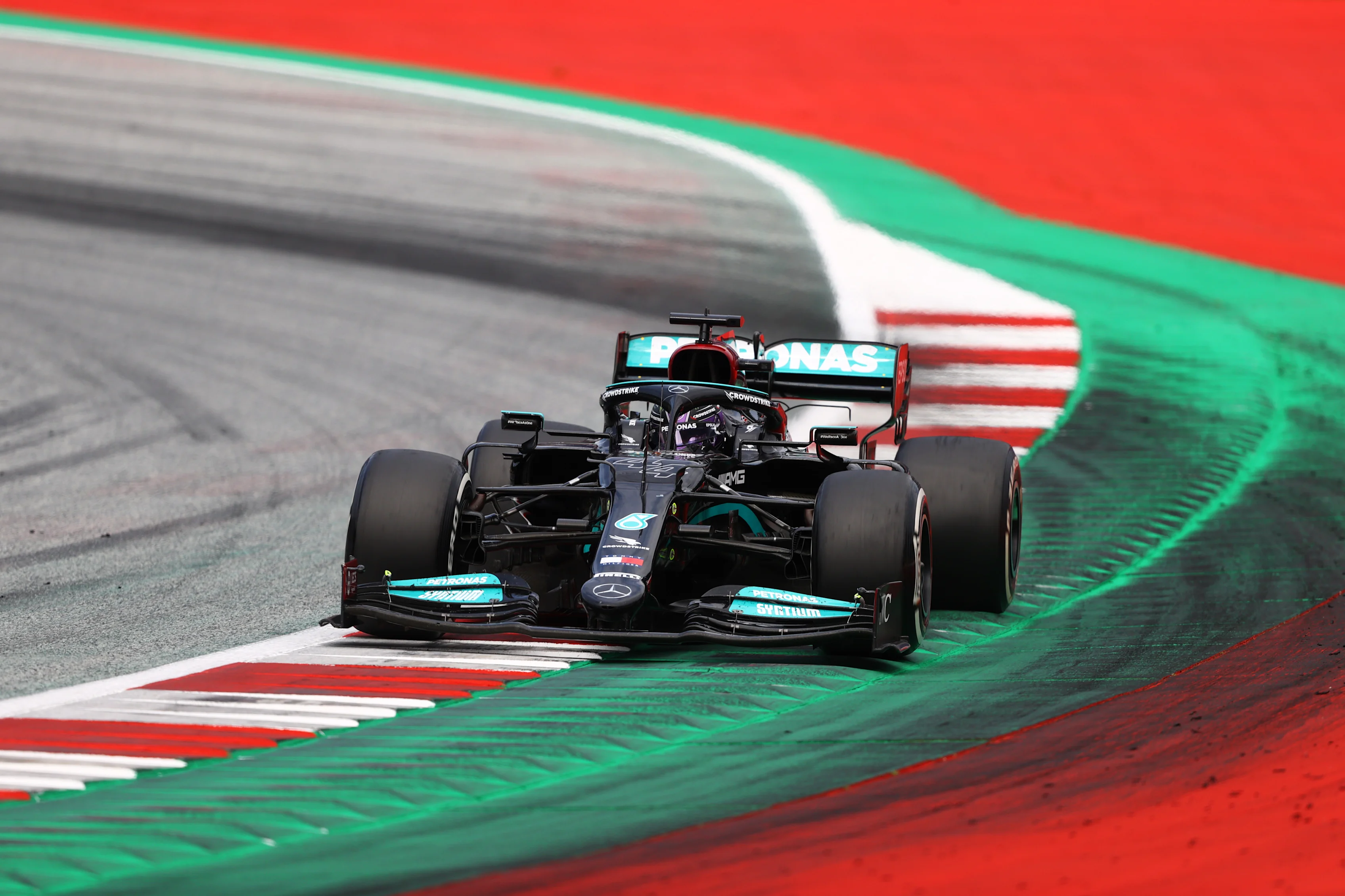 SPIELBERG, AUSTRIA - JULY 04: Lewis Hamilton of Great Britain driving the (44) Mercedes AMG