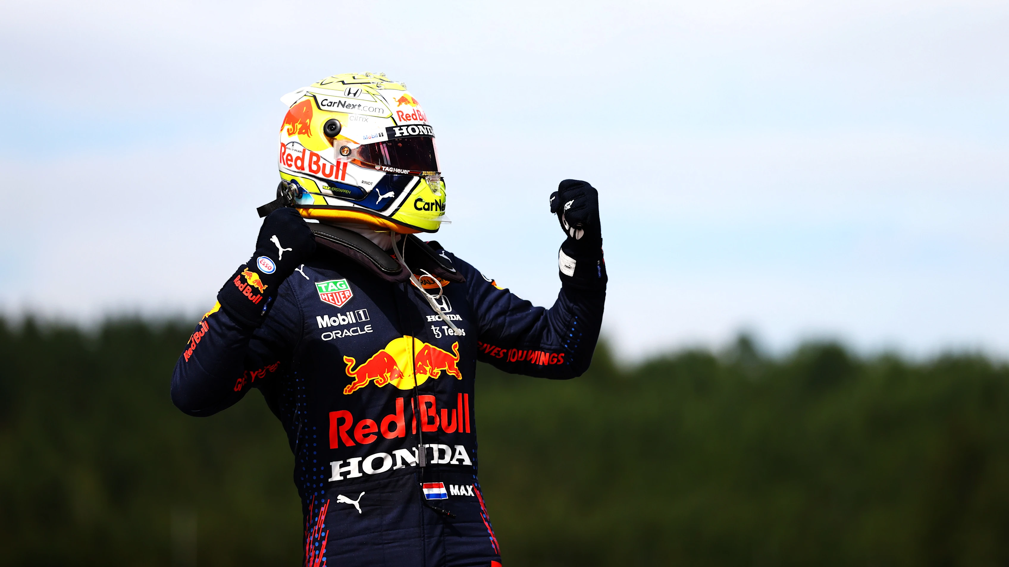 SPIELBERG, AUSTRIA - JULY 04: Race winner Max Verstappen of Netherlands and Red Bull Racing