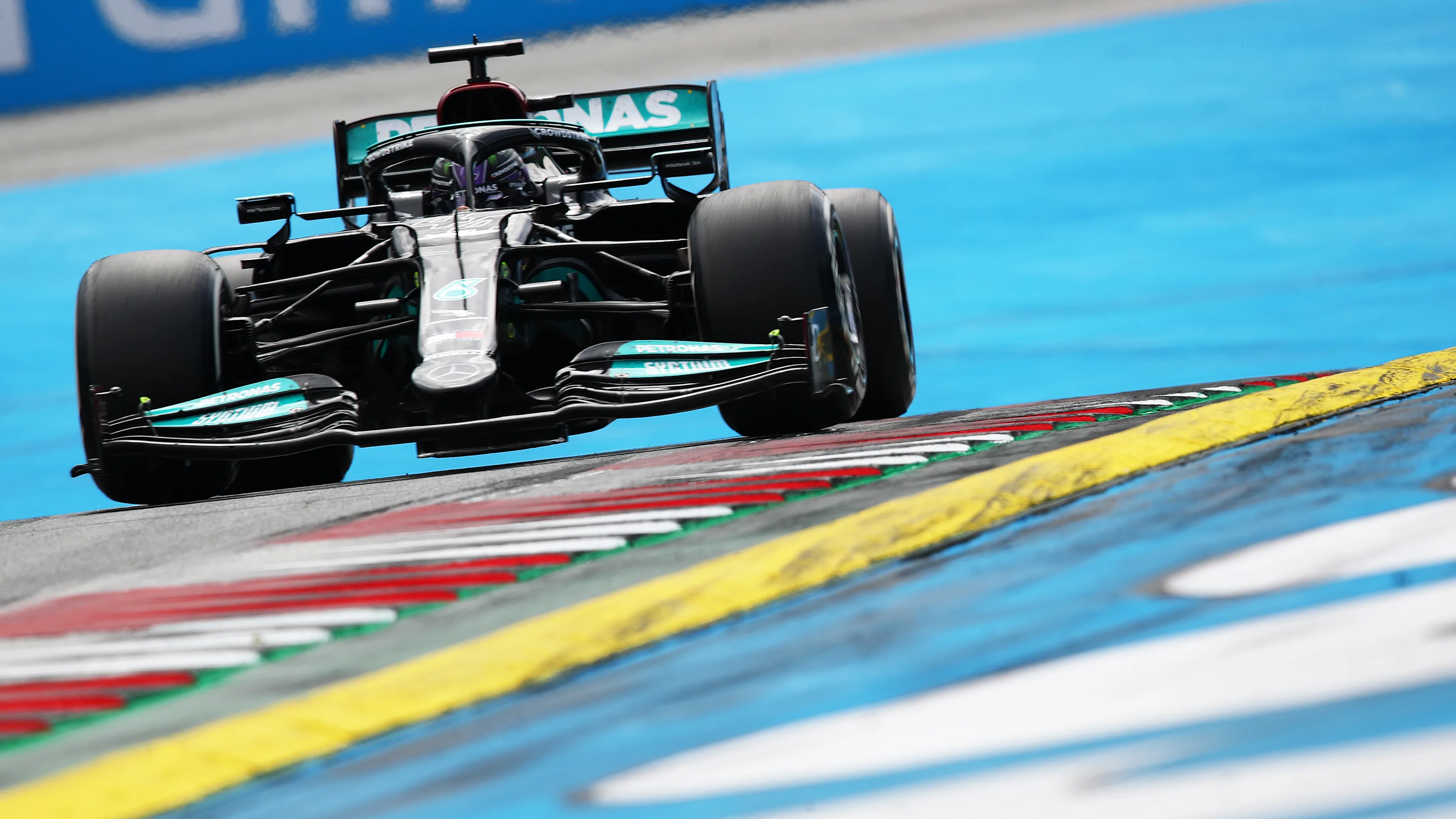 SPIELBERG, AUSTRIA - JULY 04: Lewis Hamilton of Great Britain driving the (44) Mercedes AMG