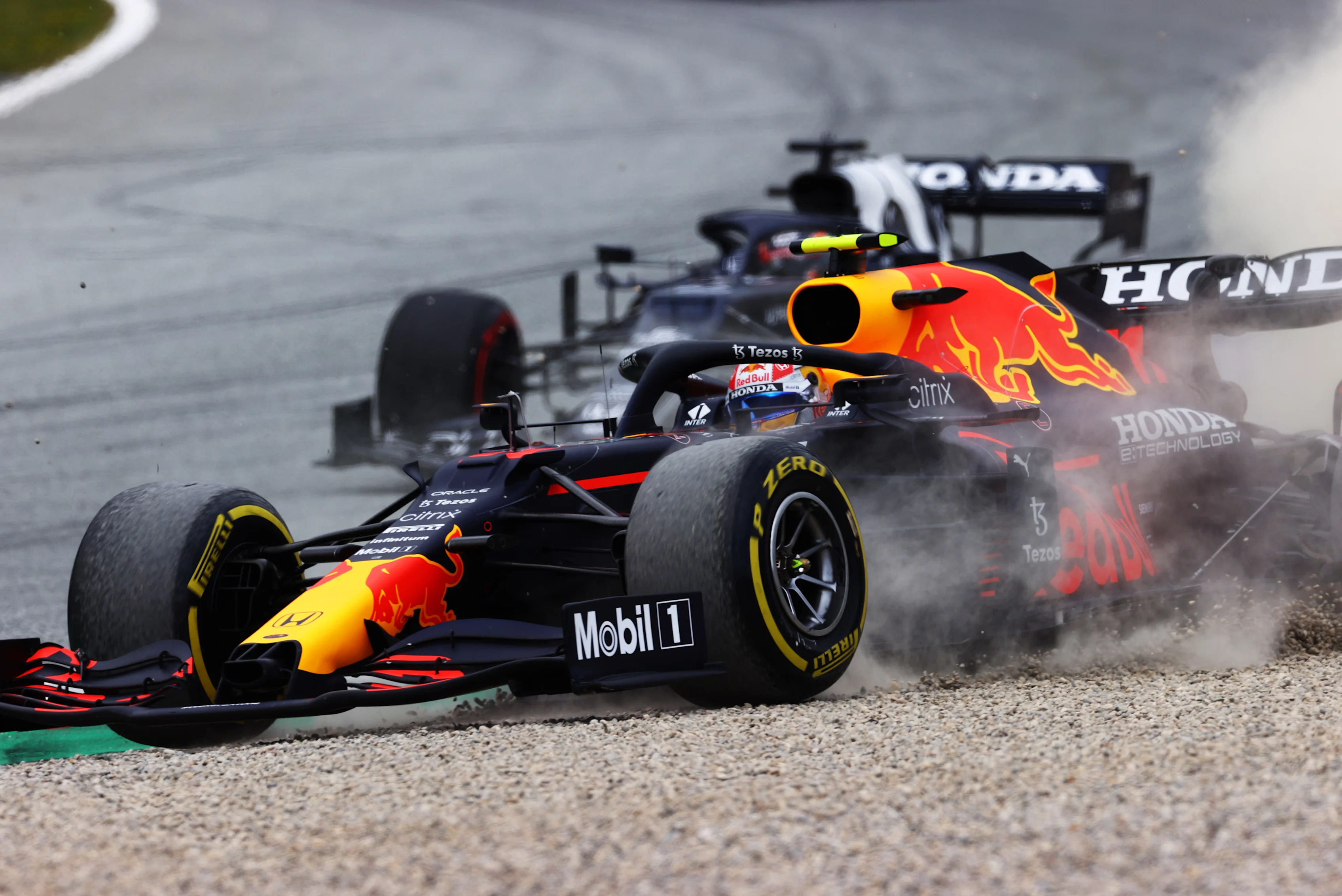 SPIELBERG, AUSTRIA - JULY 04: Sergio Perez of Mexico driving the (11) Red Bull Racing RB16B Honda