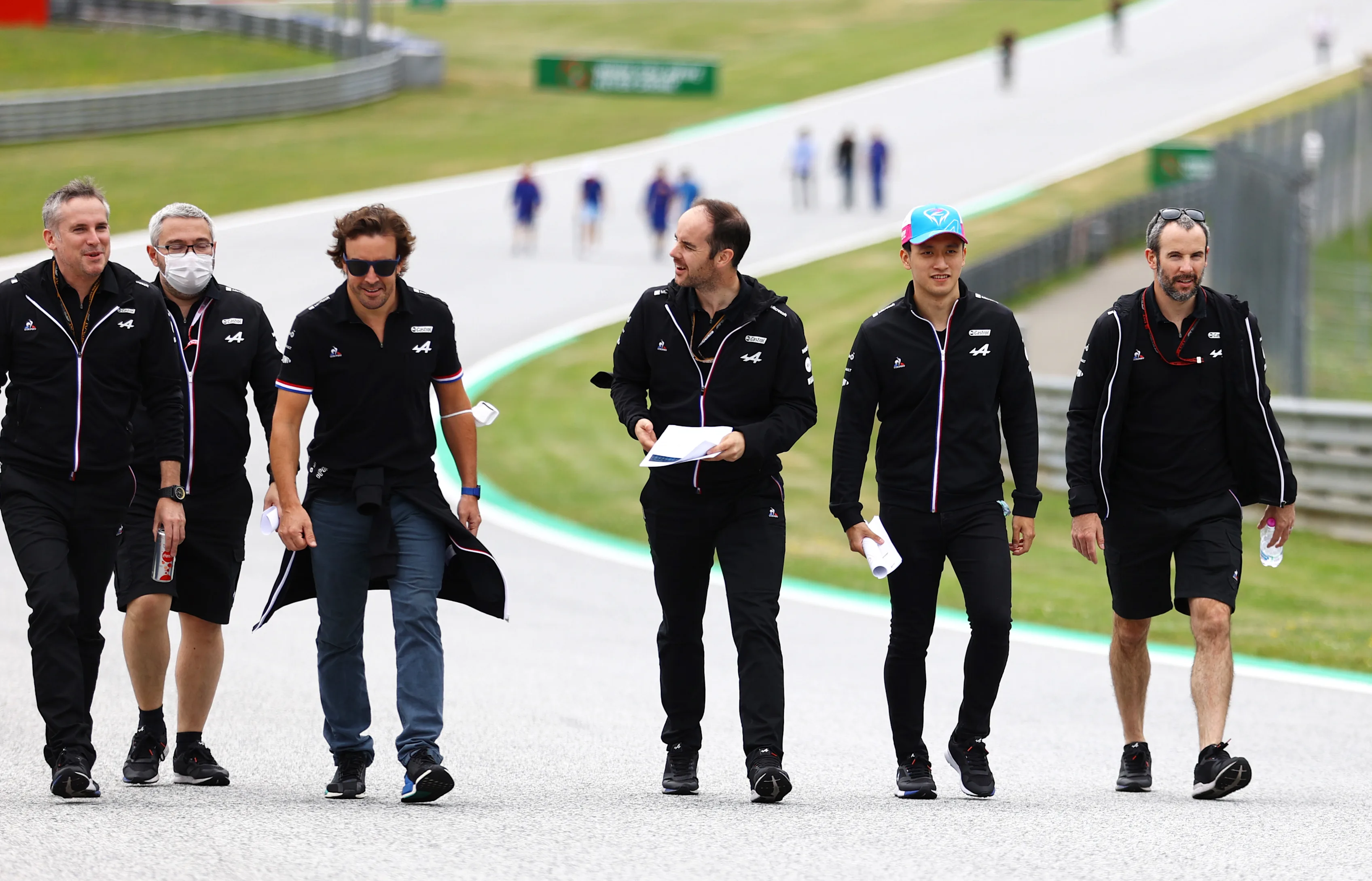 SPIELBERG, AUSTRIA - JULY 01: Fernando Alonso of Spain and Alpine F1 Team walks the track with