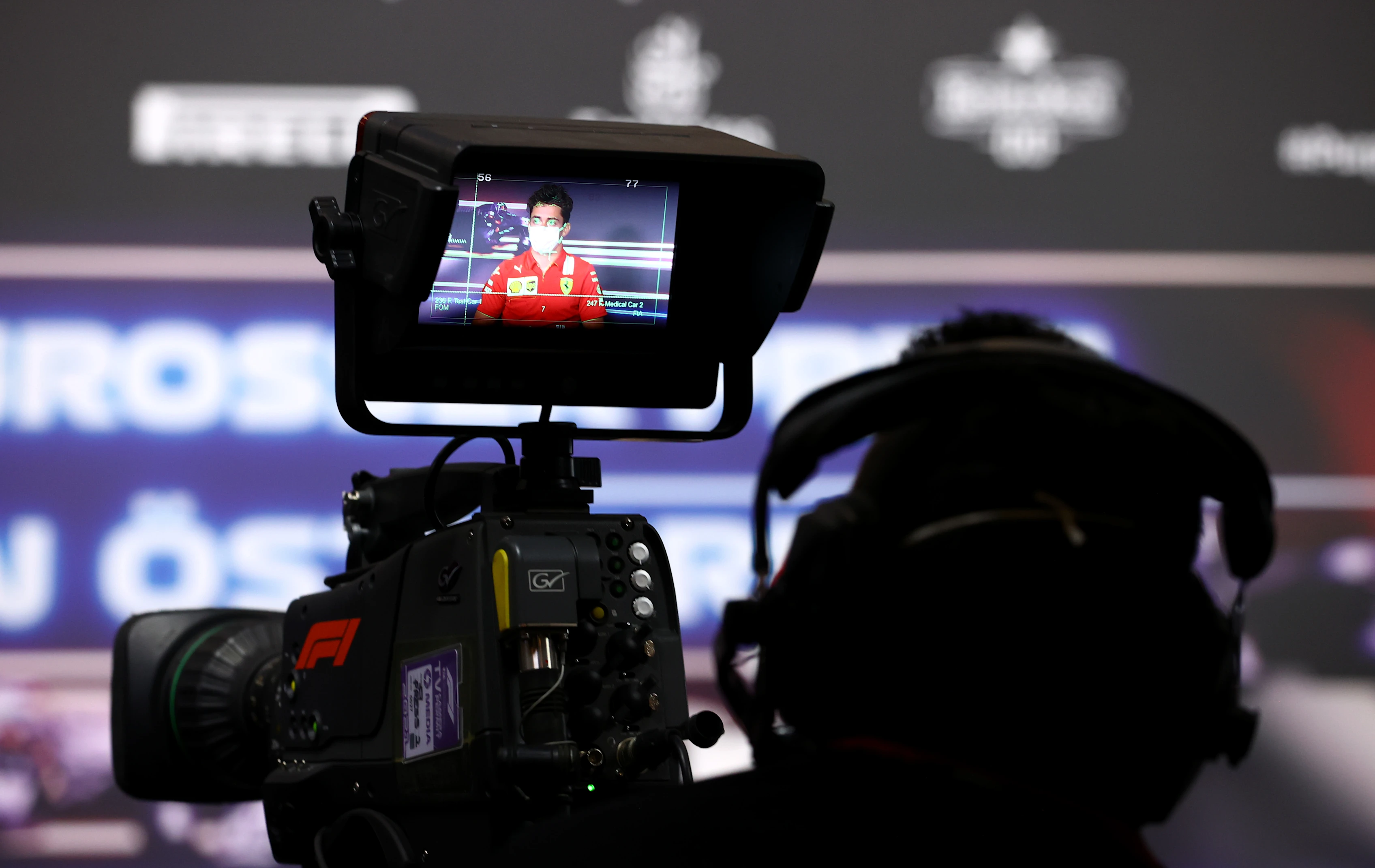 SPIELBERG, AUSTRIA - JULY 01: A detailed view of a TV camera as Charles Leclerc of Monaco and