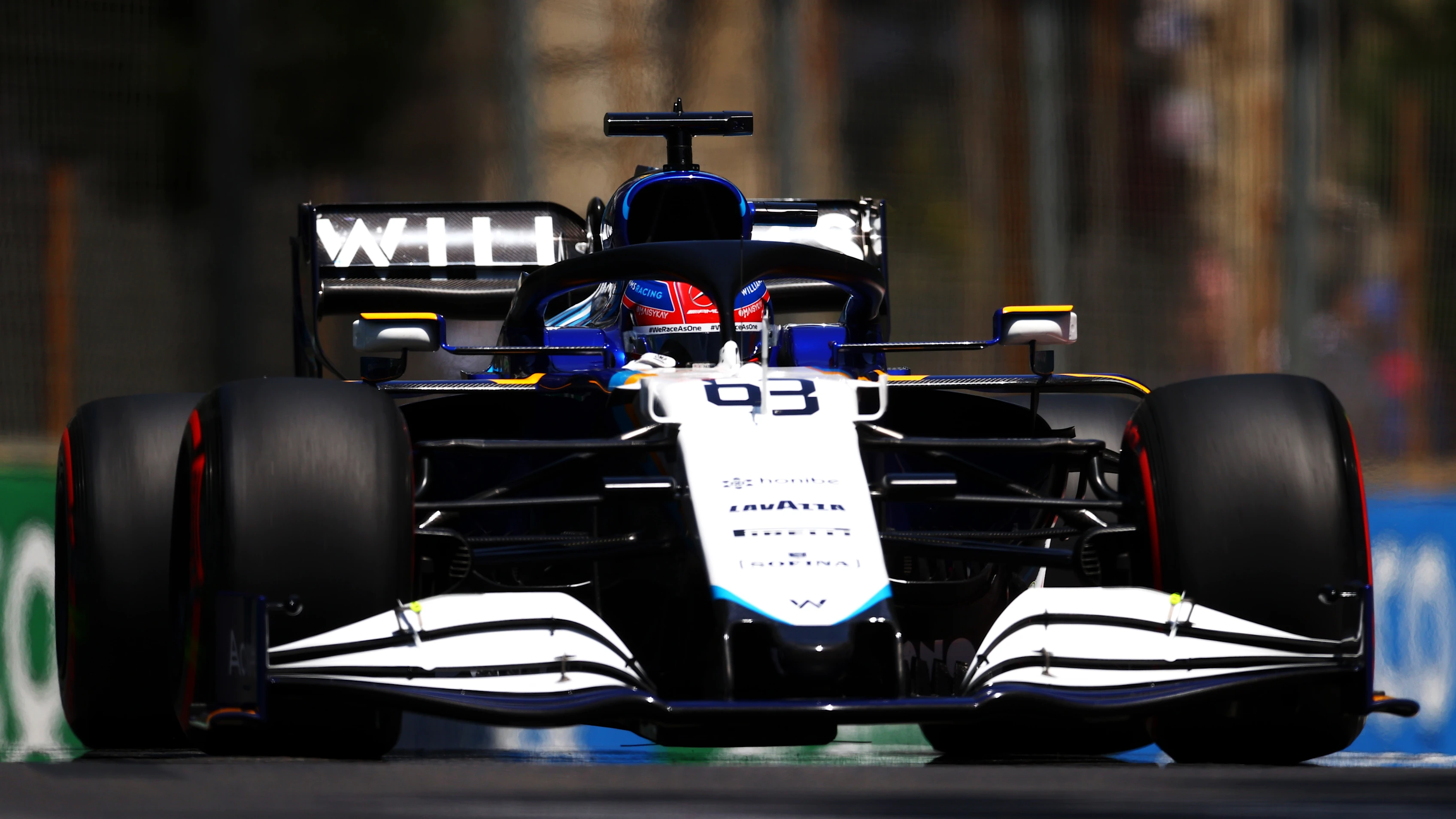 BAKU, AZERBAIJAN - JUNE 04: George Russell of Great Britain driving the (63) Williams Racing FW43B