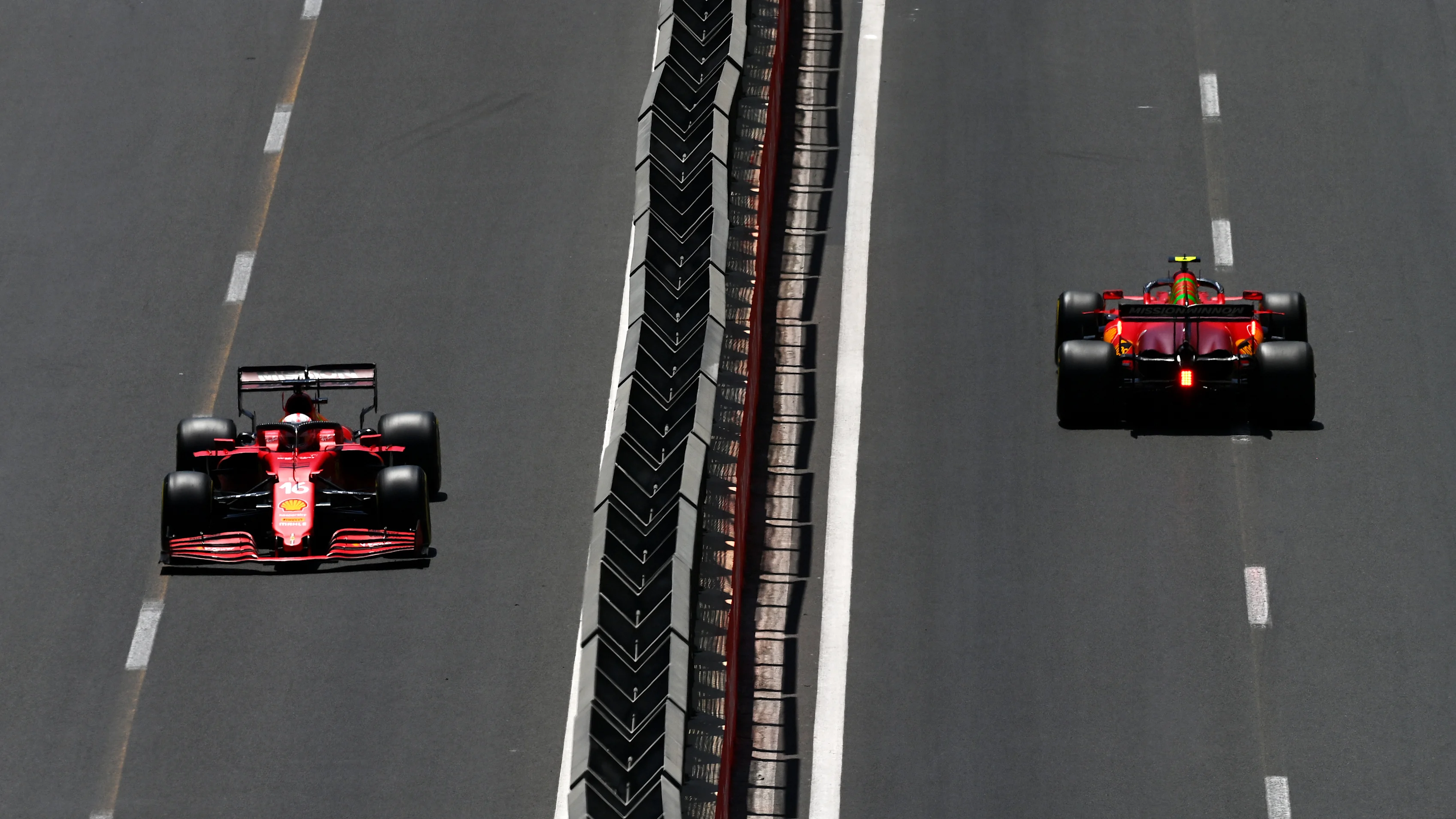 BAKU, AZERBAIJAN - JUNE 05: Charles Leclerc of Monaco driving the (16) Scuderia Ferrari SF21 and