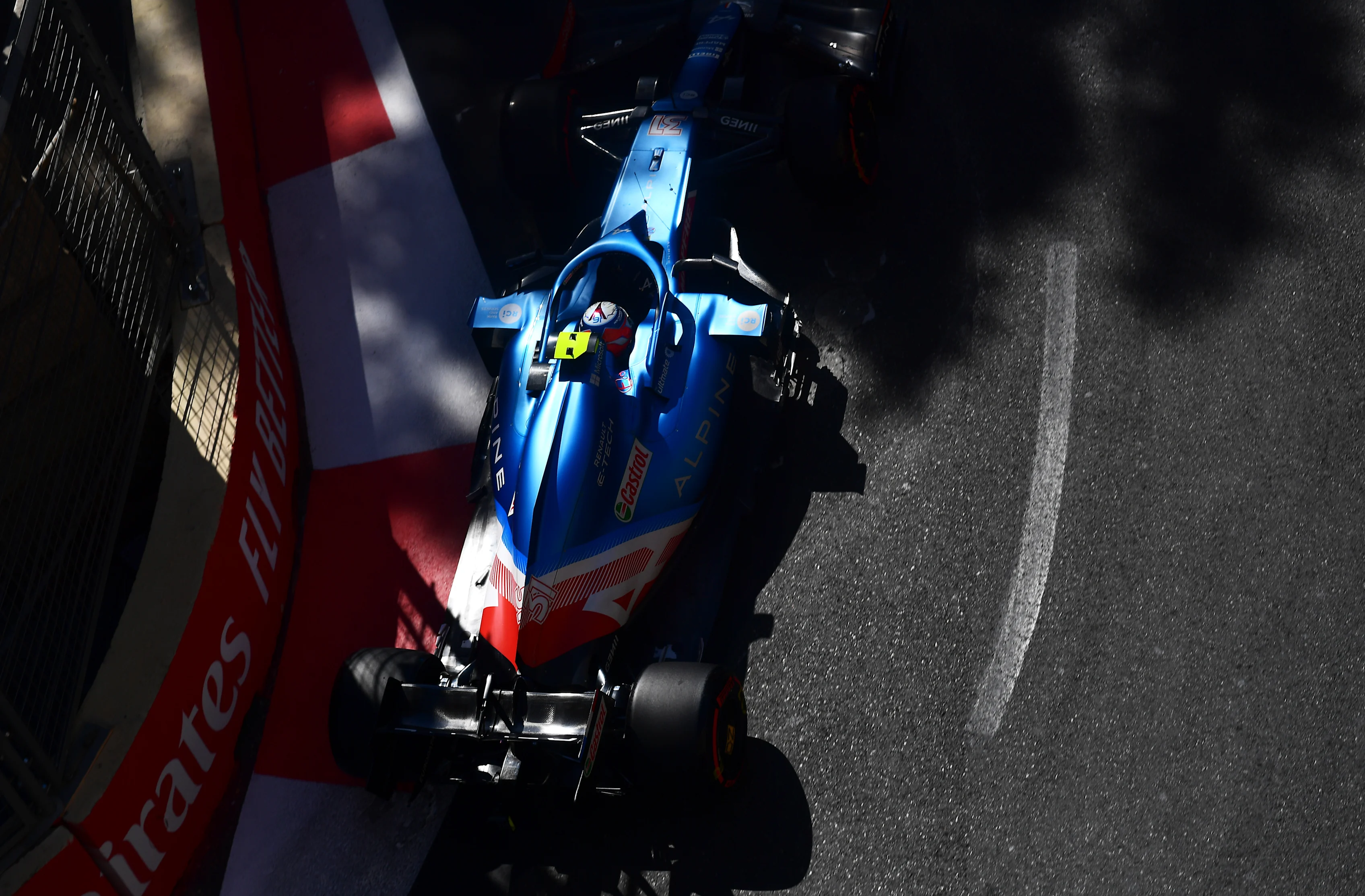 BAKU, AZERBAIJAN - JUNE 05: Esteban Ocon of France driving the (31) Alpine A521 Renault on track during qualifying ahead of the F1 Grand Prix of Azerbaijan at Baku City Circuit on June 05, 2021 in Baku, Azerbaijan. (Photo by Mario Renzi - Formula 1/Formula 1 via Getty Images)