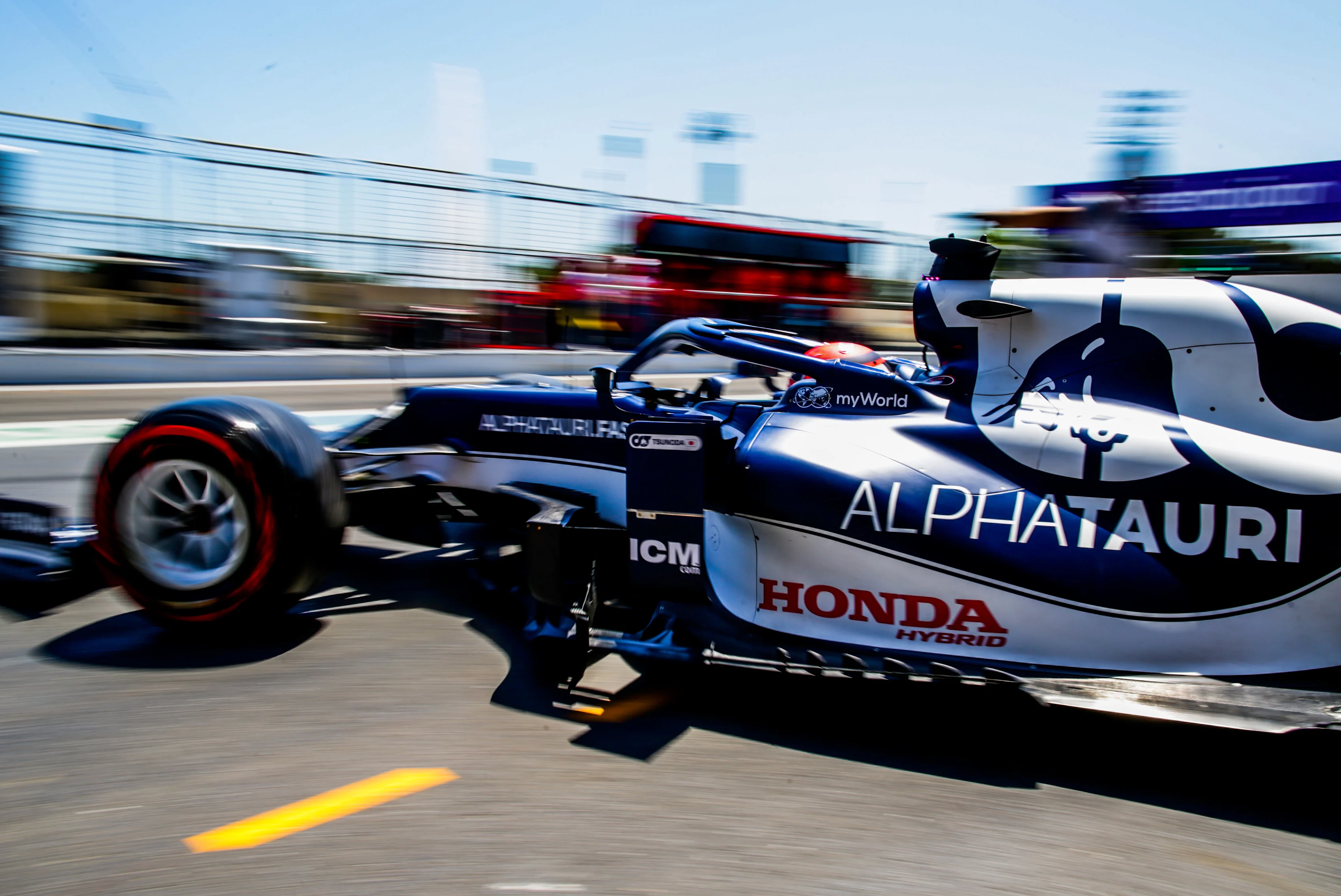 BAKU, AZERBAIJAN - JUNE 05: Yuki Tsunoda of Scuderia AlphaTauri and Japan  during qualifying ahead of the F1 Grand Prix of Azerbaijan at Baku City Circuit on June 05, 2021 in Baku, Azerbaijan. (Photo by Peter Fox/Getty Images)