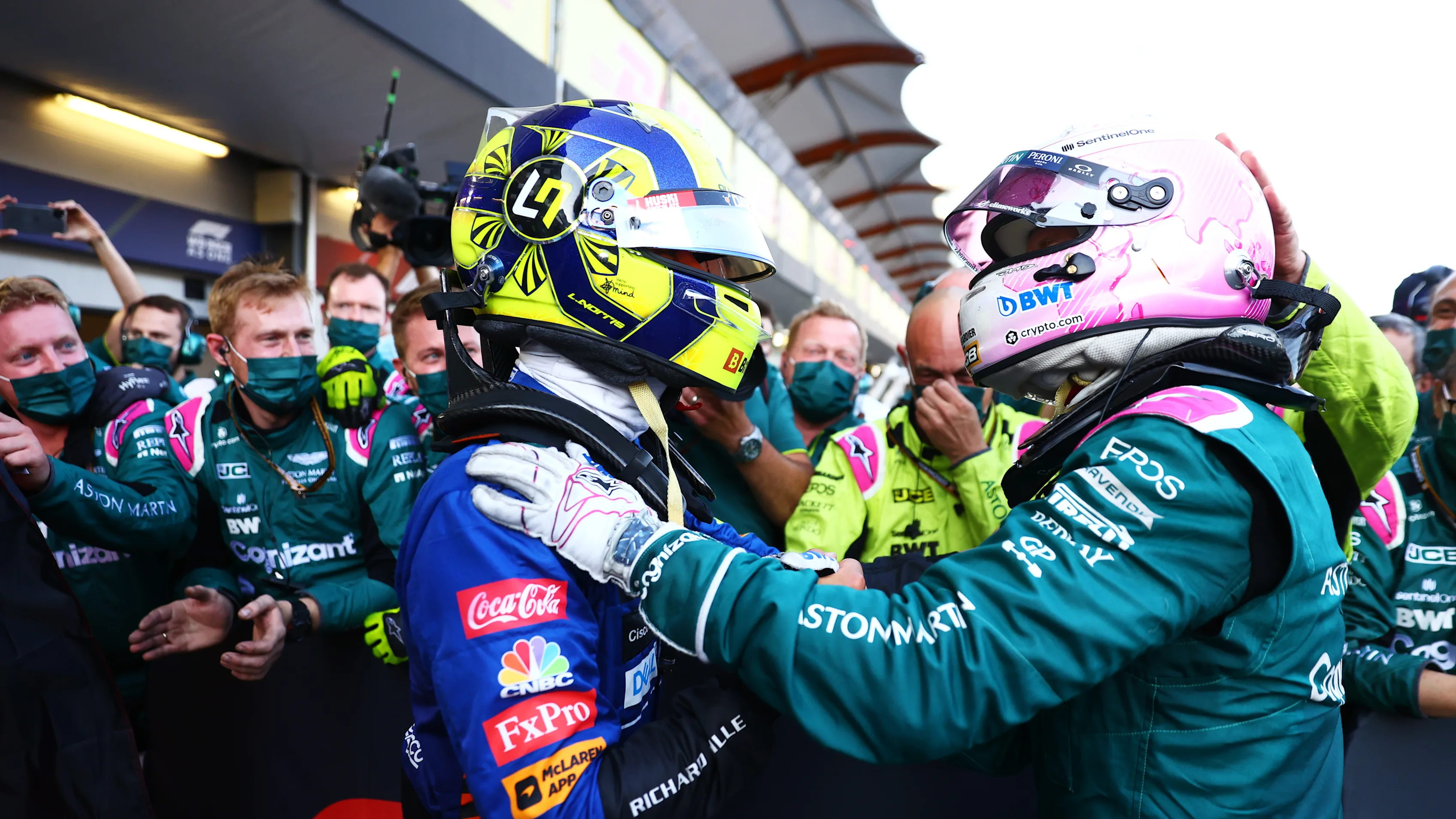 BAKU, AZERBAIJAN - JUNE 06: Second placed Sebastian Vettel of Germany and Aston Martin F1 Team is