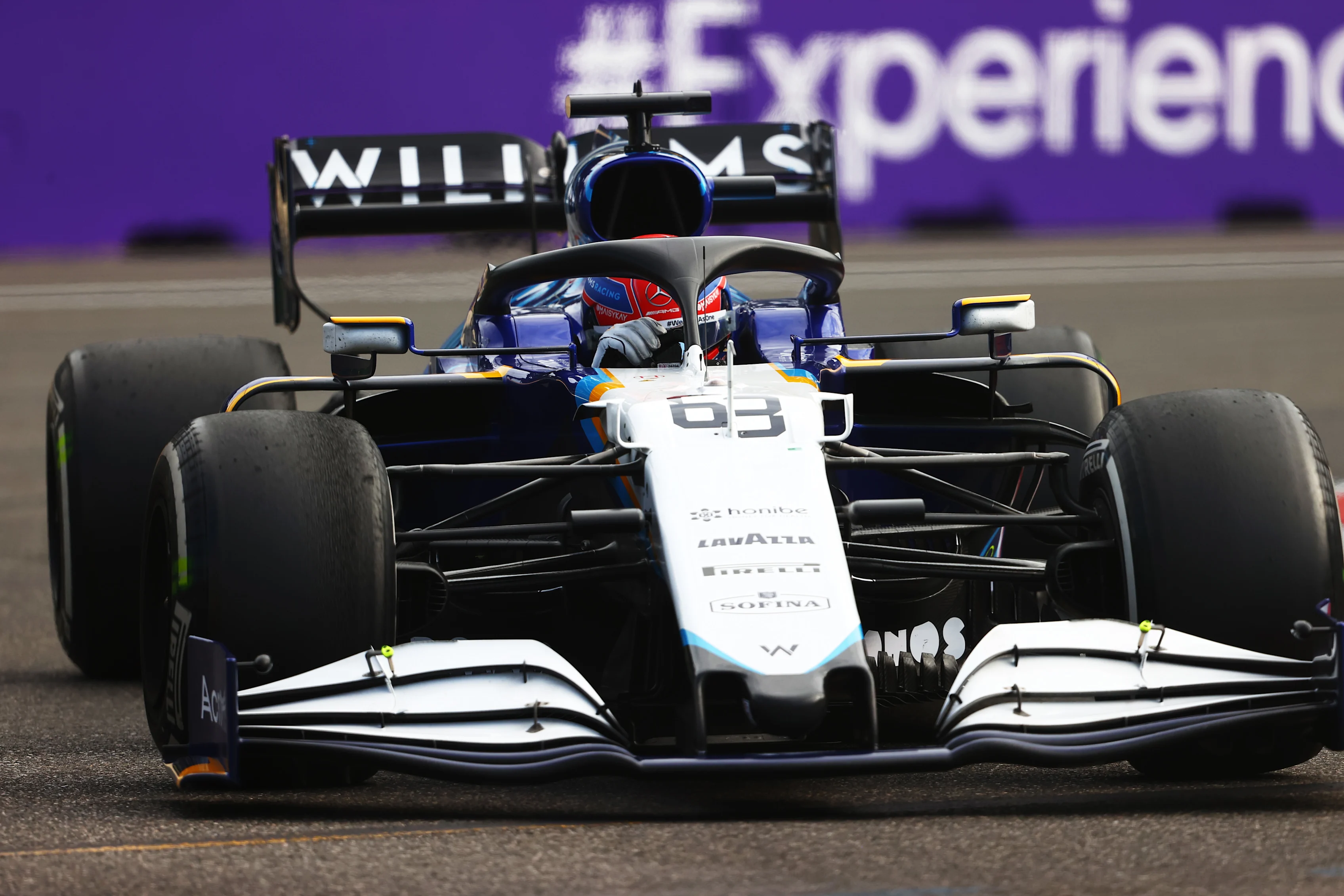 BAKU, AZERBAIJAN - JUNE 06: George Russell of Great Britain driving the (63) Williams Racing FW43B