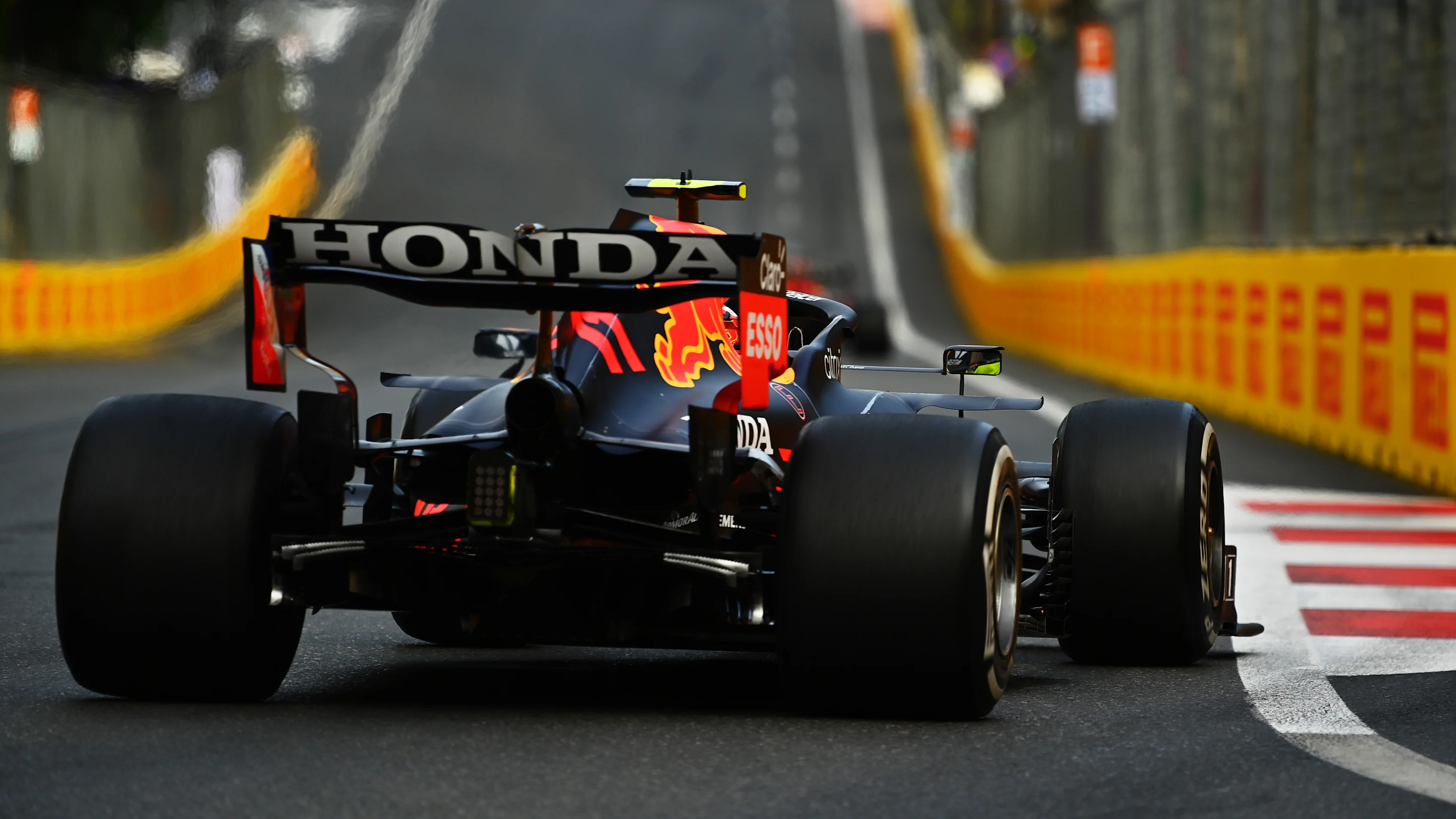 BAKU, AZERBAIJAN - JUNE 06: Sergio Perez of Mexico driving the (11) Red Bull Racing RB16B Honda