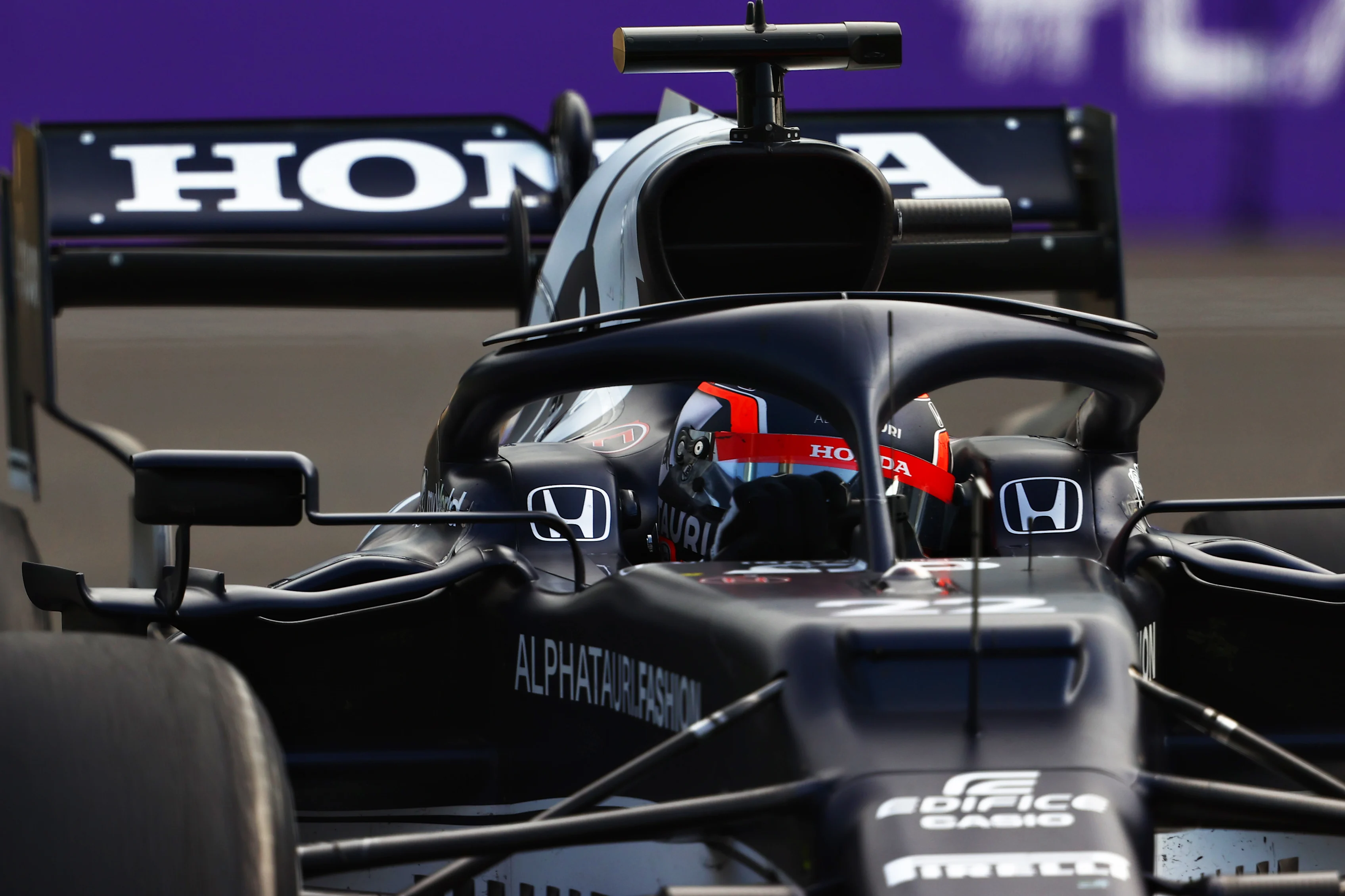 BAKU, AZERBAIJAN - JUNE 06: Yuki Tsunoda of Japan driving the (22) Scuderia AlphaTauri AT02 Honda