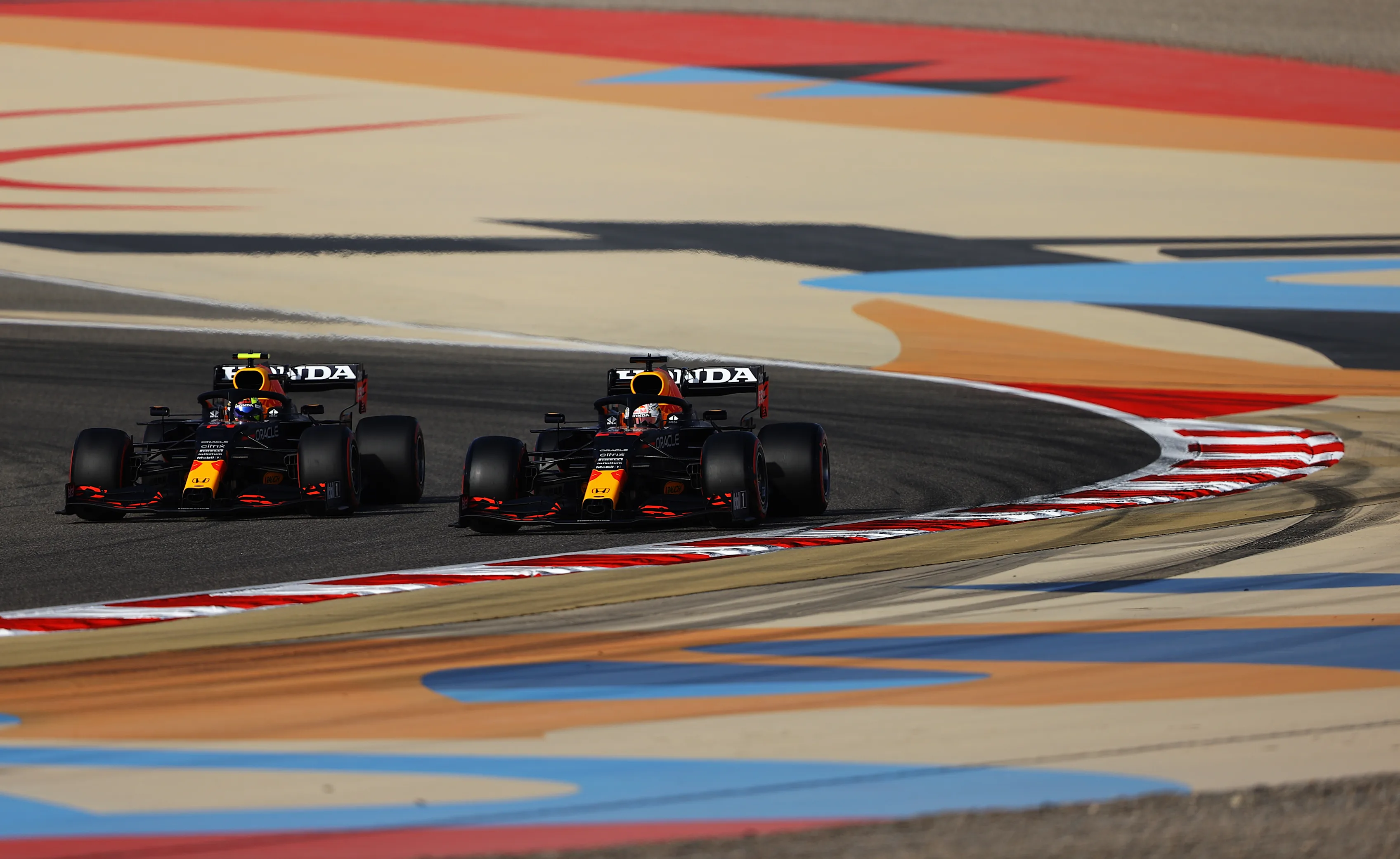 BAHRAIN, BAHRAIN - MARCH 27: Max Verstappen of the Netherlands driving the (33) Red Bull Racing