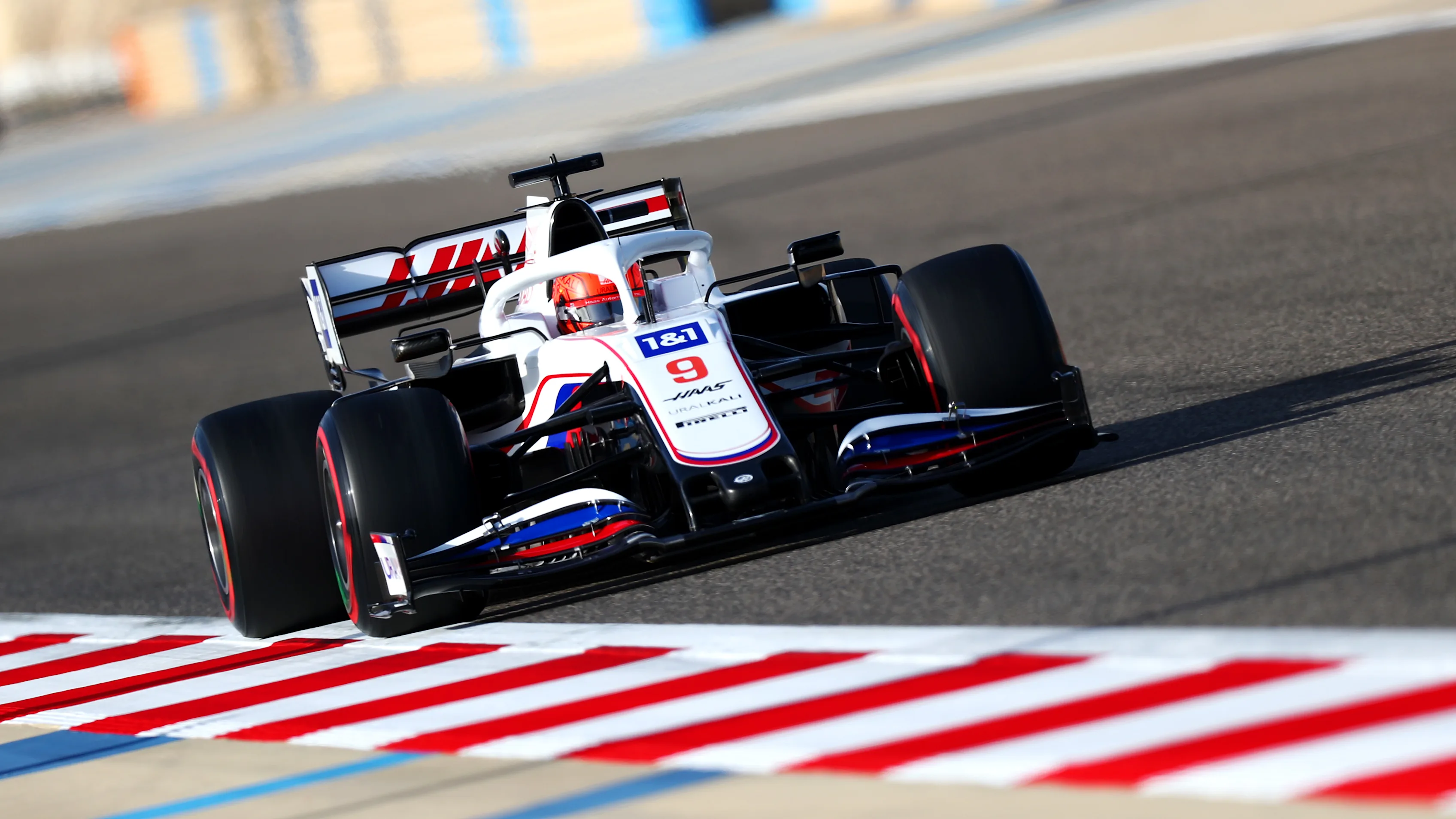 BAHRAIN, BAHRAIN - MARCH 27: Nikita Mazepin of Russia driving the (9) Haas F1 Team VF-21 Ferrari