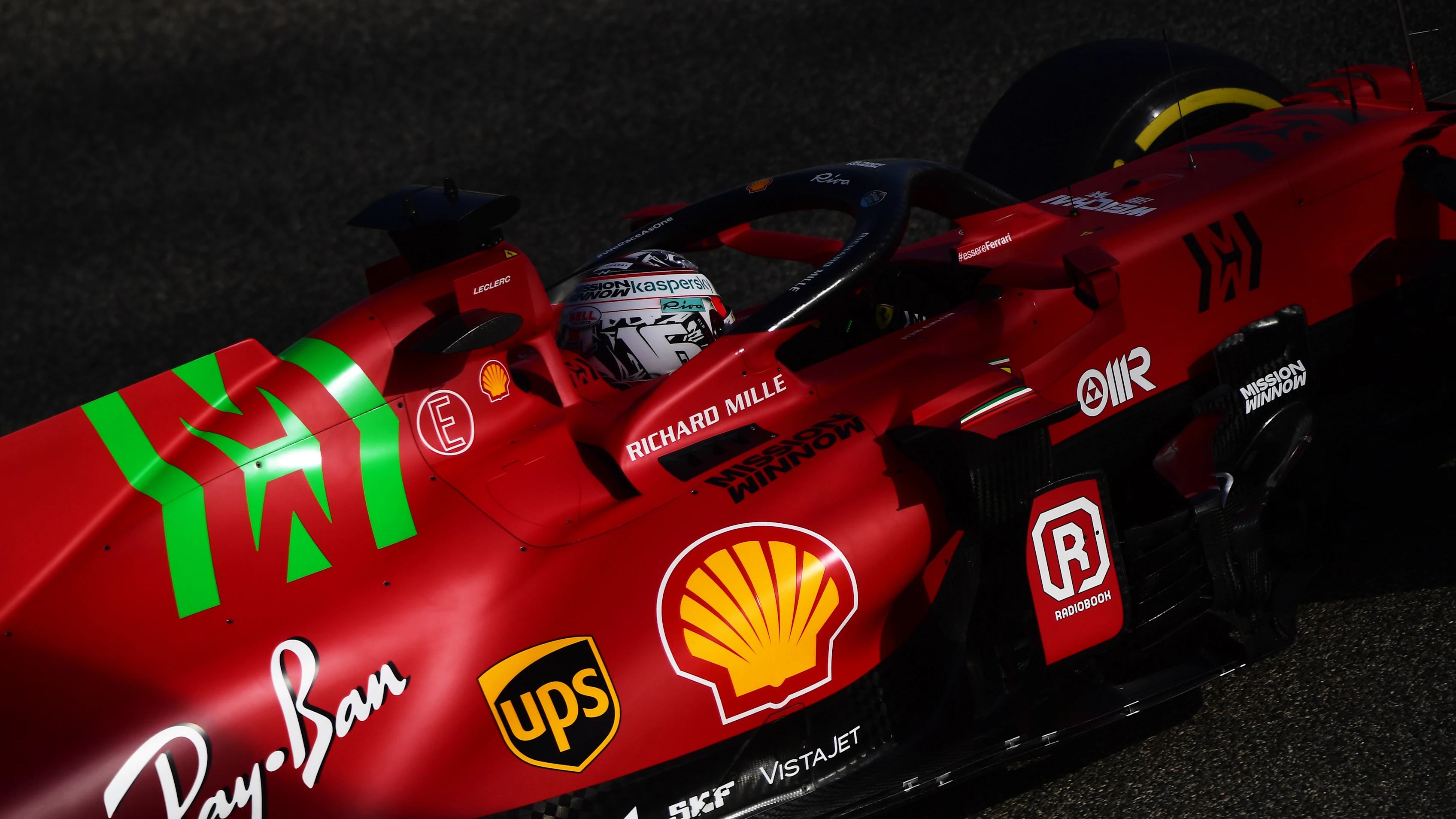 BAHRAIN, BAHRAIN - MARCH 27: Charles Leclerc of Monaco driving the (16) Scuderia Ferrari SF21 on