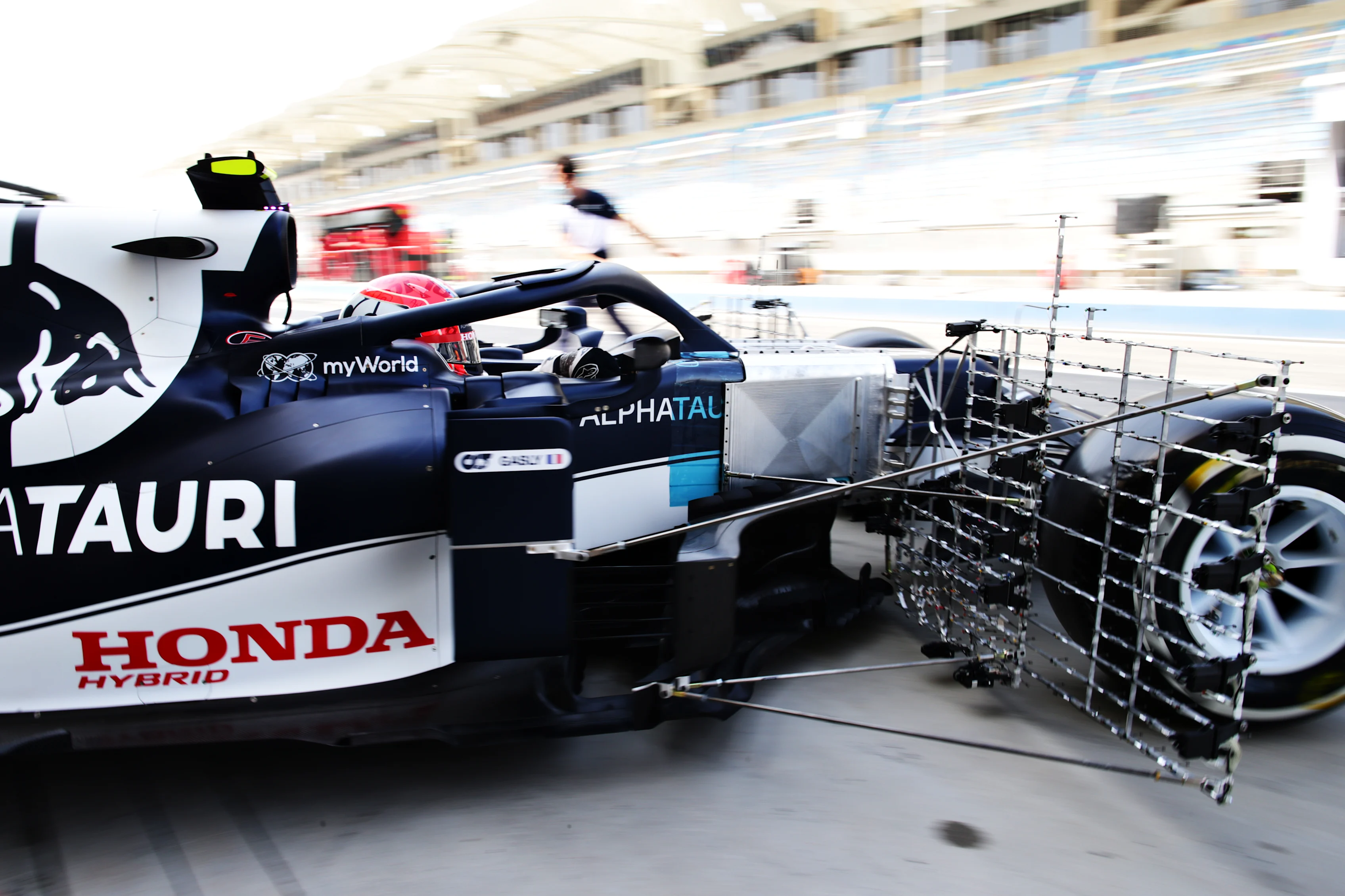 BAHRAIN, BAHRAIN - MARCH 12: Pierre Gasly of France driving the (10) Scuderia AlphaTauri AT02 Honda