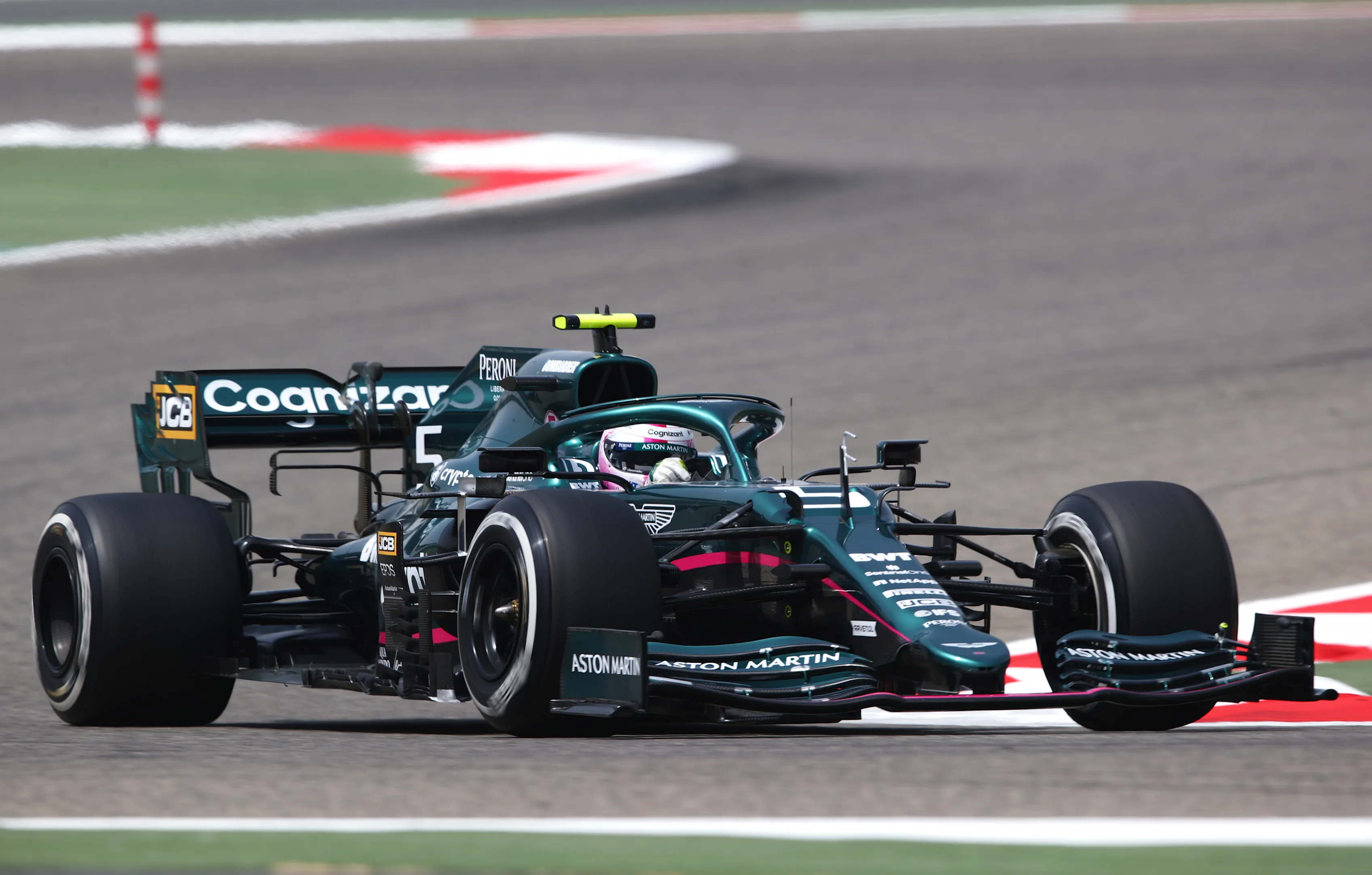 BAHRAIN, BAHRAIN - MARCH 12: Sebastian Vettel of Germany driving the (5) Aston Martin AMR21