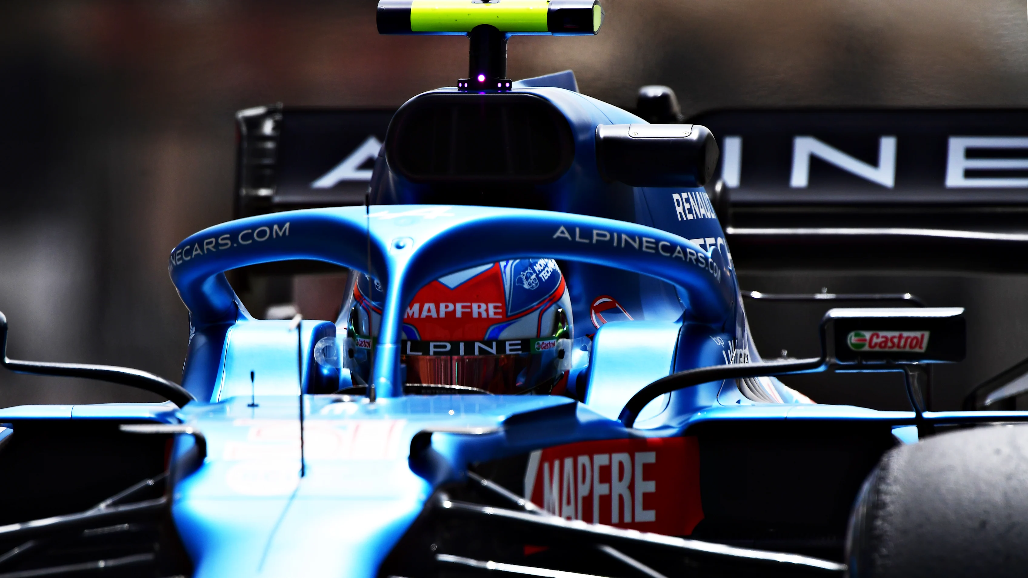 BAHRAIN, BAHRAIN - MARCH 12: Esteban Ocon of France driving the (31) Alpine A521 Renault in the