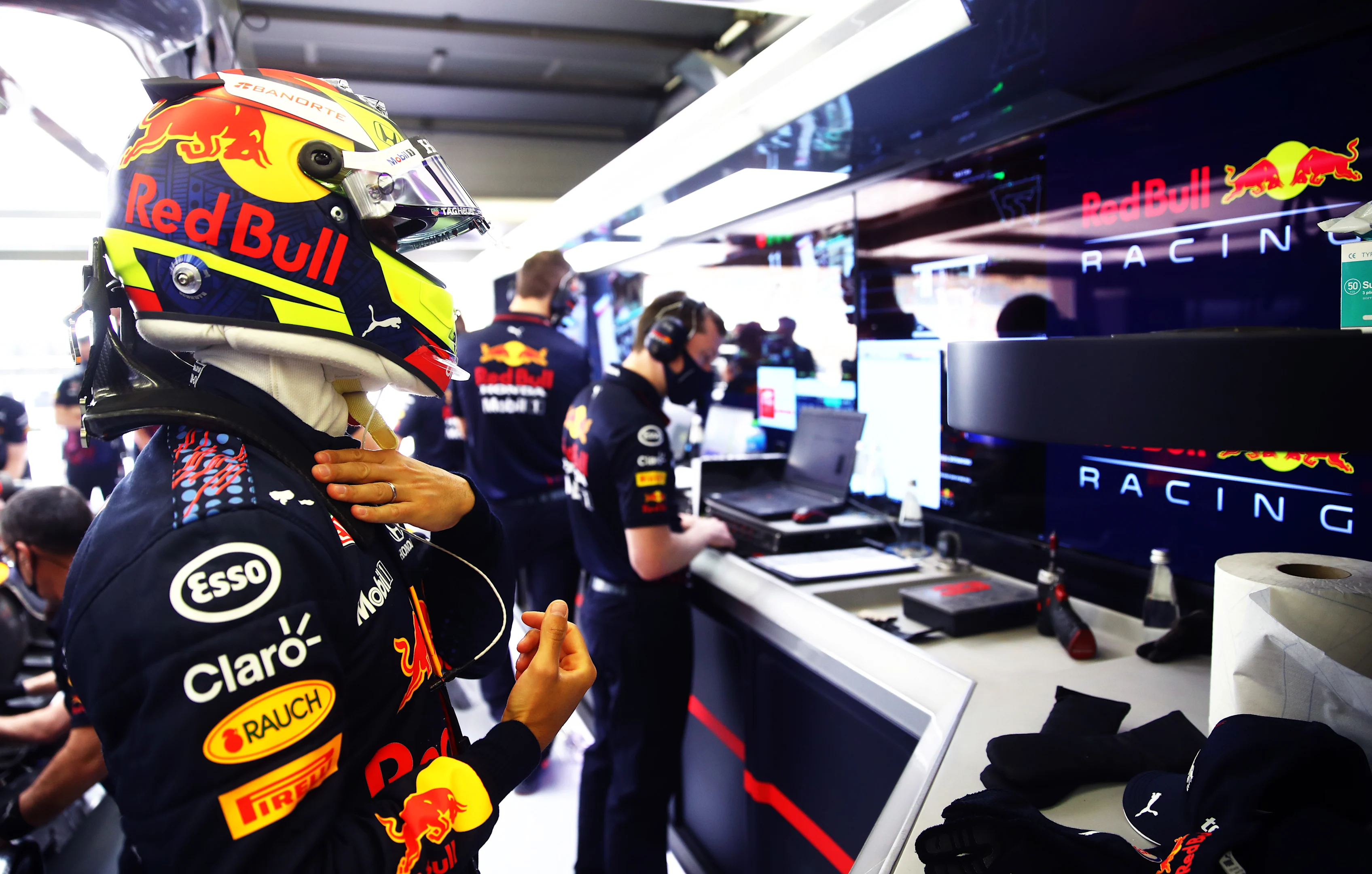 BAHRAIN, BAHRAIN - MARCH 13: Sergio Perez of Mexico and Red Bull Racing prepares to drive during