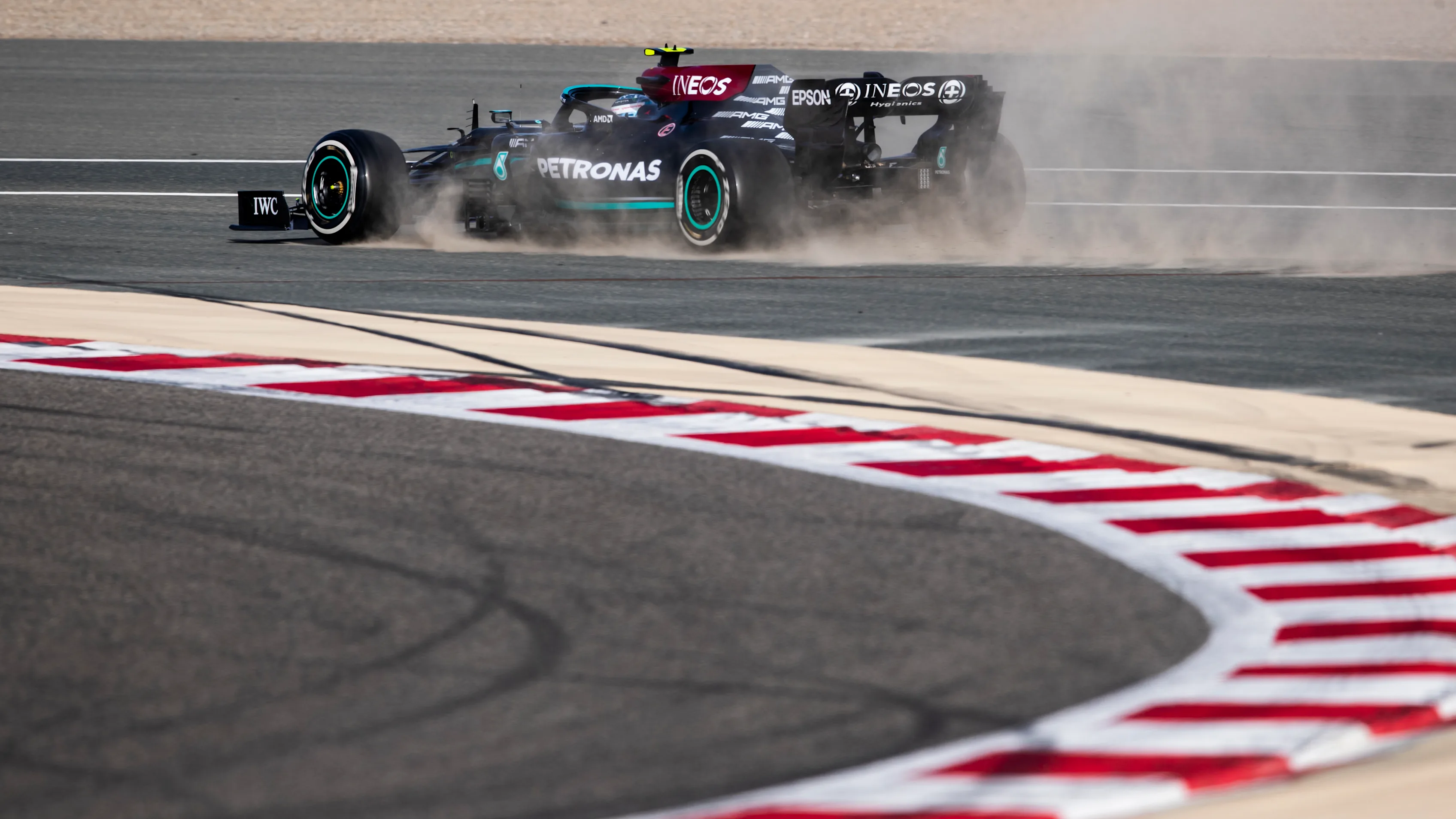 BAHRAIN, BAHRAIN - MARCH 13: Valtteri Bottas of Finland driving the (77) Mercedes AMG Petronas F1
