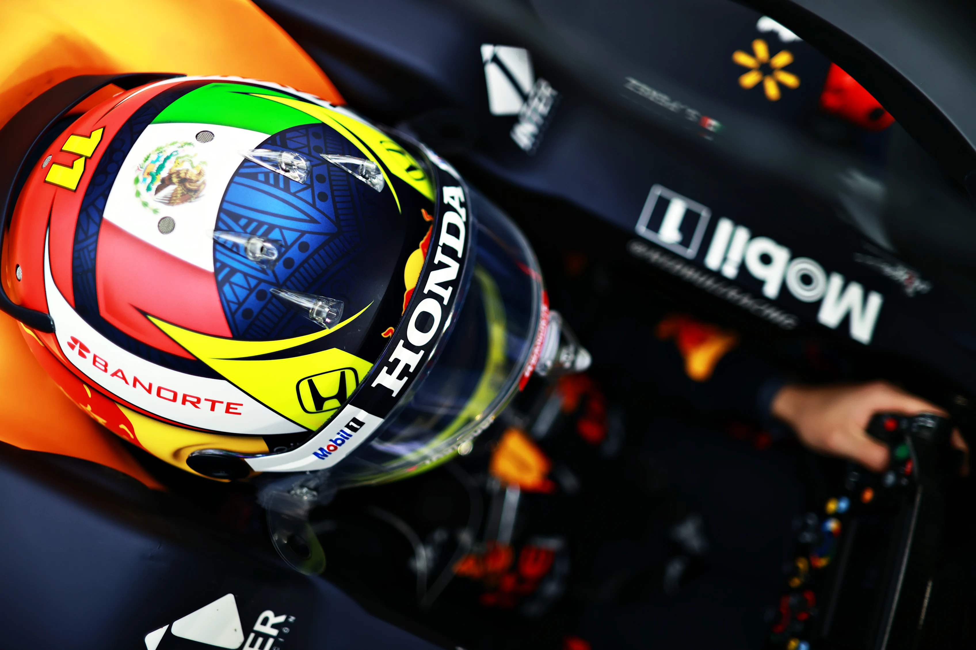 BAHRAIN, BAHRAIN - MARCH 13: Sergio Perez of Mexico and Red Bull Racing prepares to drive in the