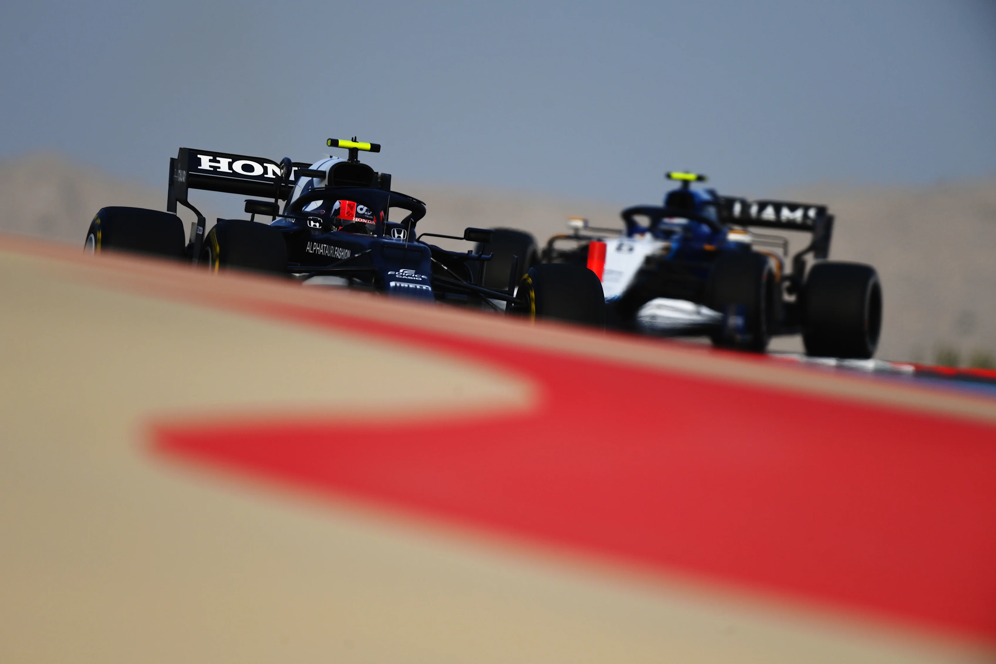BAHRAIN, BAHRAIN - MARCH 13: Pierre Gasly of France driving the (10) Scuderia AlphaTauri AT02 Honda