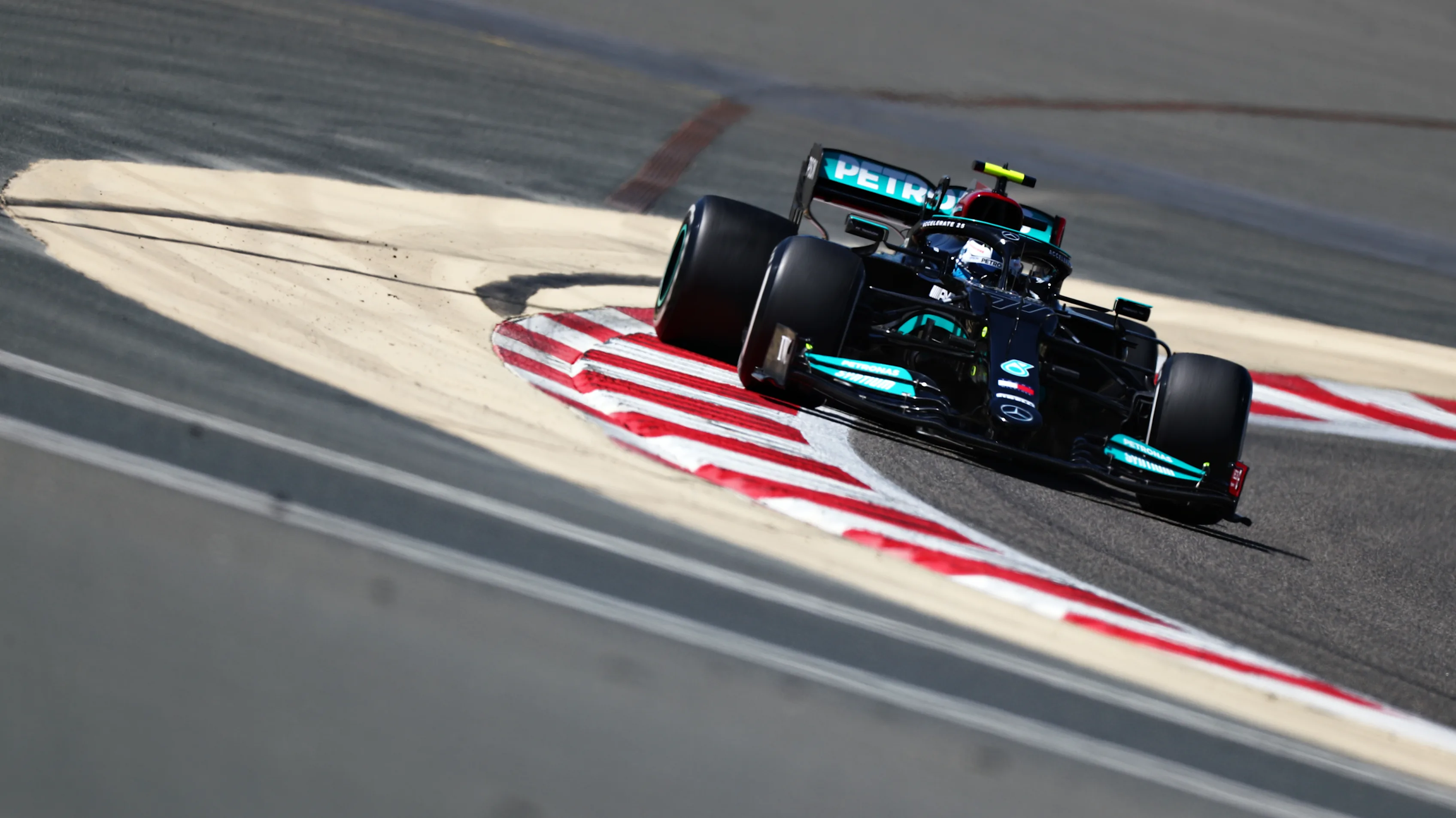 BAHRAIN, BAHRAIN - MARCH 14: Valtteri Bottas of Finland driving the (77) Mercedes AMG Petronas F1