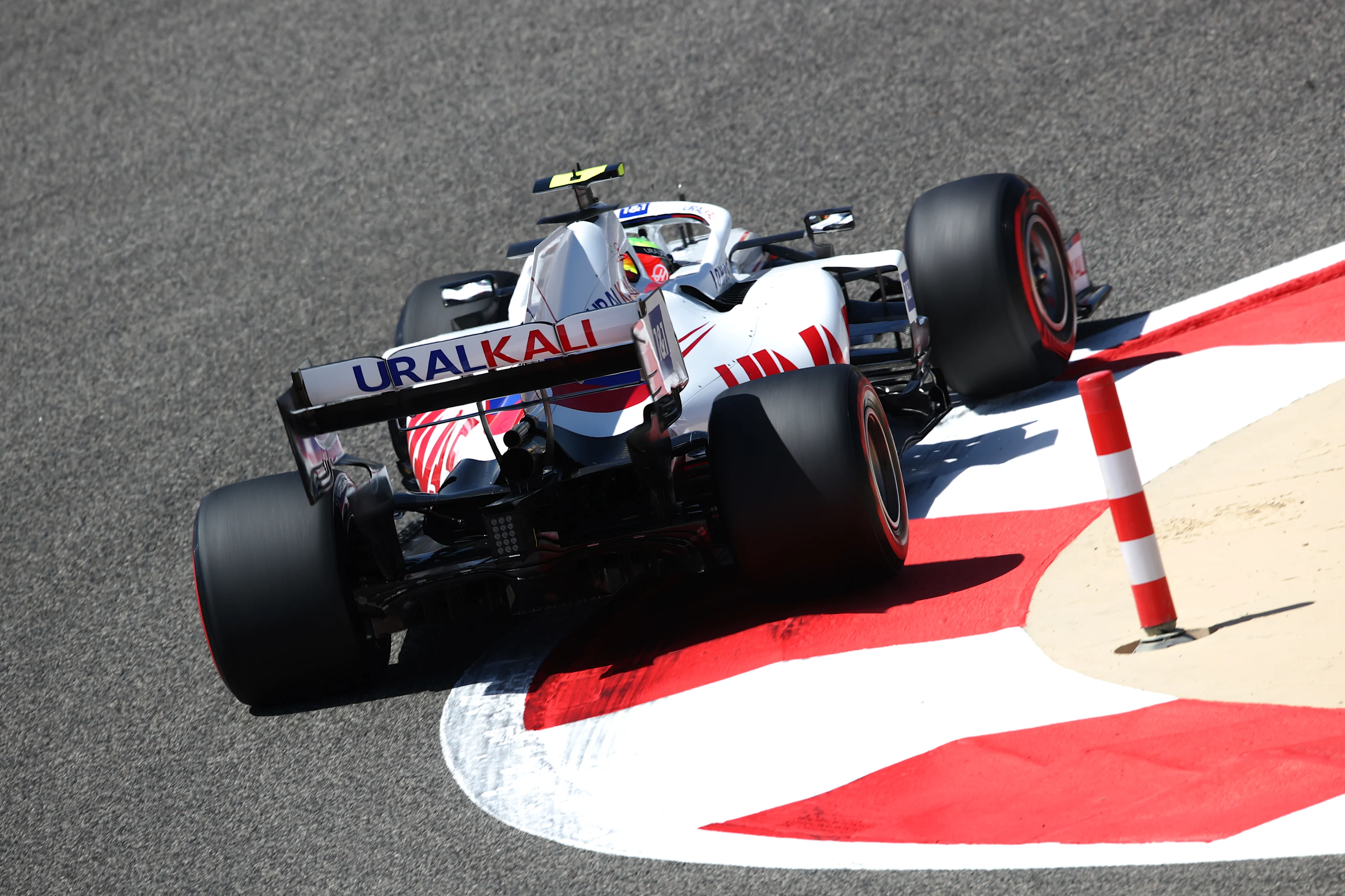 BAHRAIN, BAHRAIN - MARCH 14: Mick Schumacher of Germany driving the (47) Haas F1 Team VF-21 Ferrari