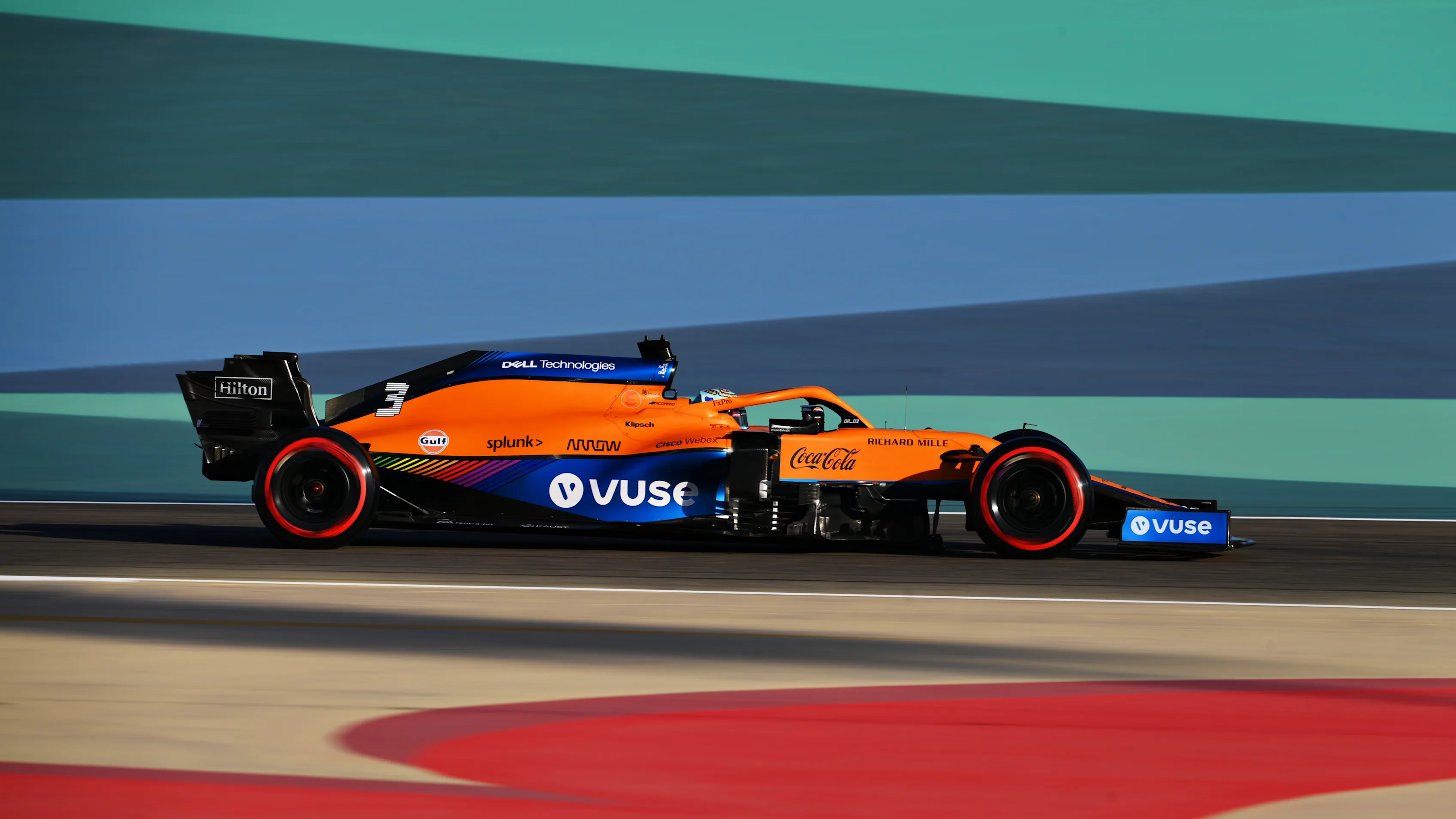 BAHRAIN, BAHRAIN - MARCH 14: Daniel Ricciardo of Australia driving the (3) McLaren F1 Team MCL35M