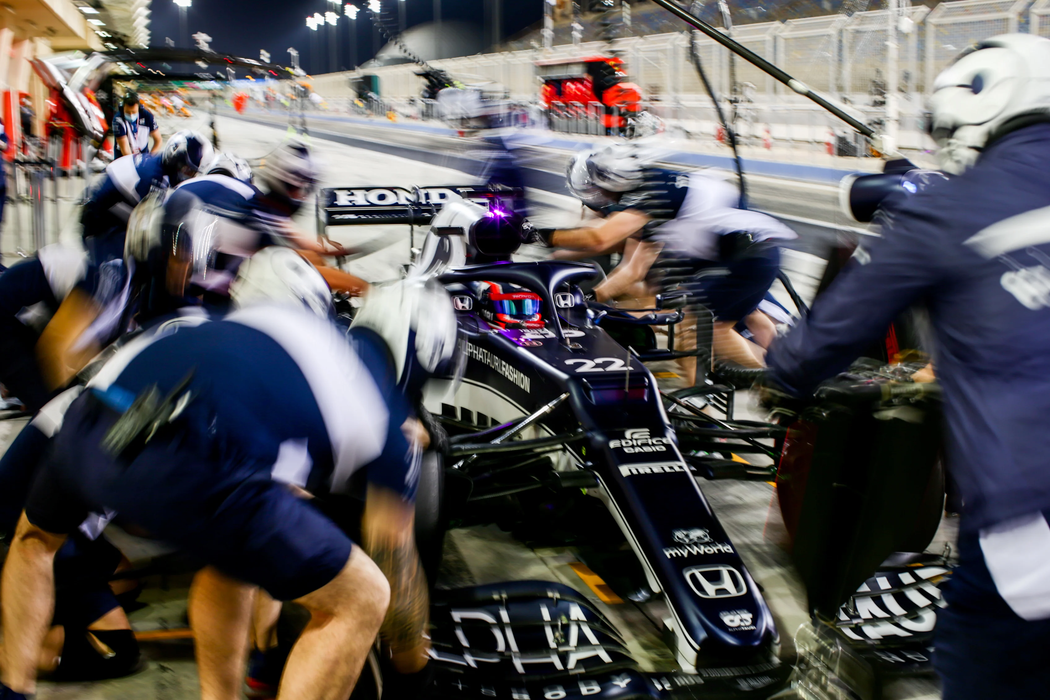 BAHRAIN, BAHRAIN - MARCH 14: Yuki Tsunoda of Scuderia AlphaTauri and Japan   during Day Three of F1