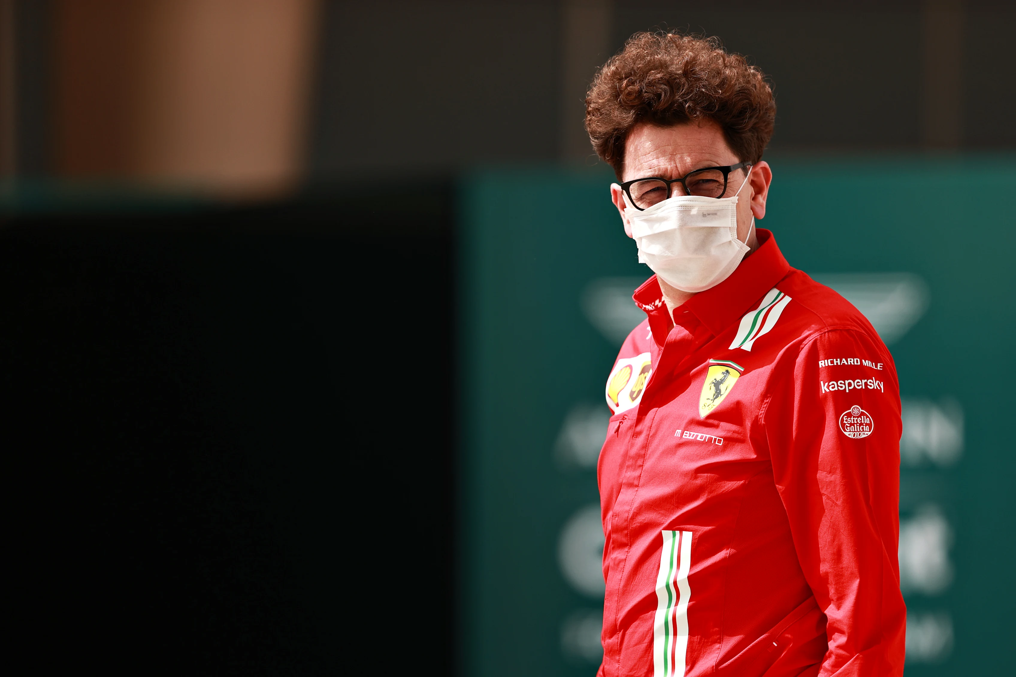 BAHRAIN, BAHRAIN - MARCH 11: Scuderia Ferrari Team Principal Mattia Binotto looks on in the Paddock