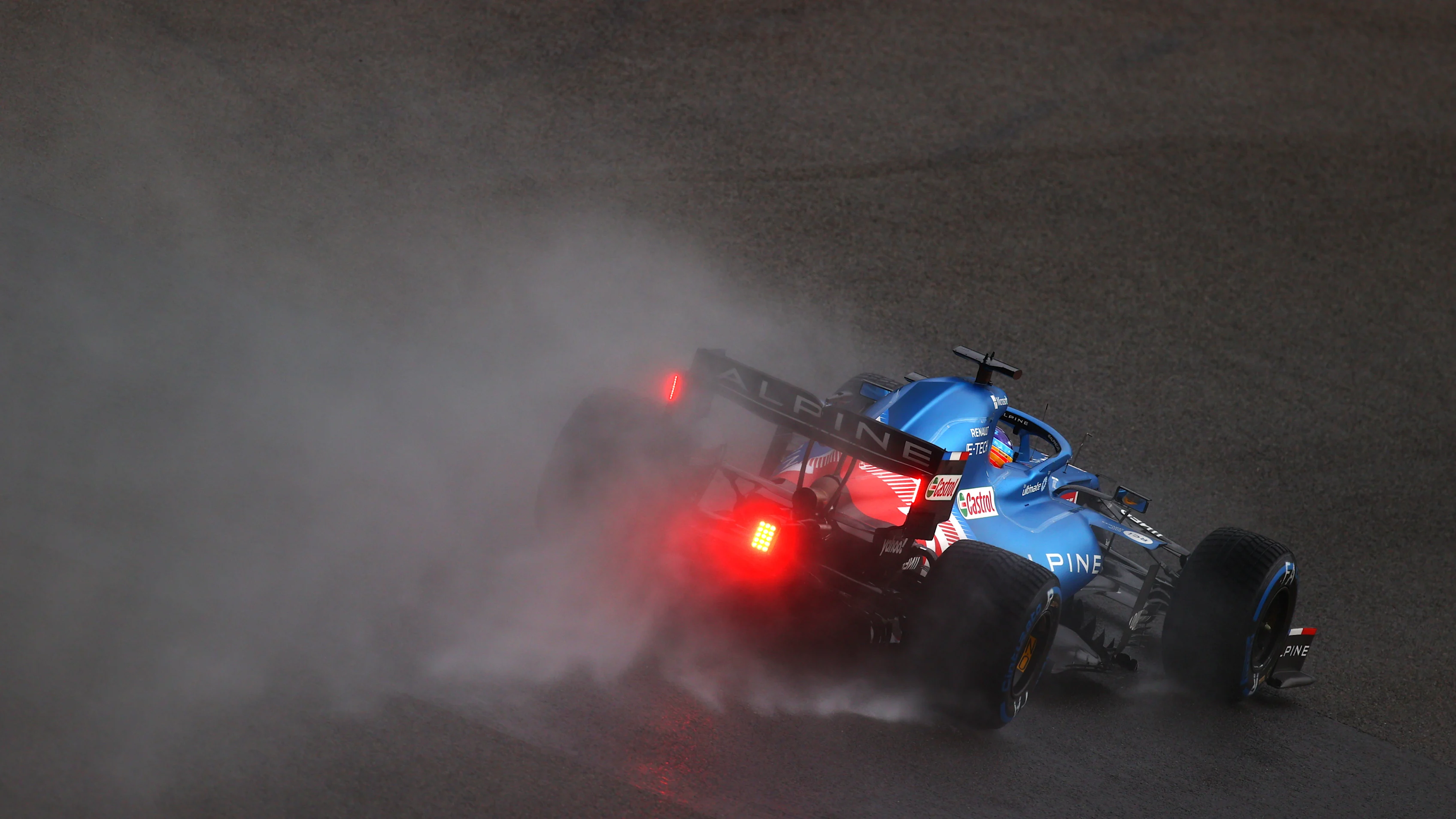 SPA, BELGIUM - AUGUST 28: Fernando Alonso of Spain driving the (14) Alpine A521 Renault during