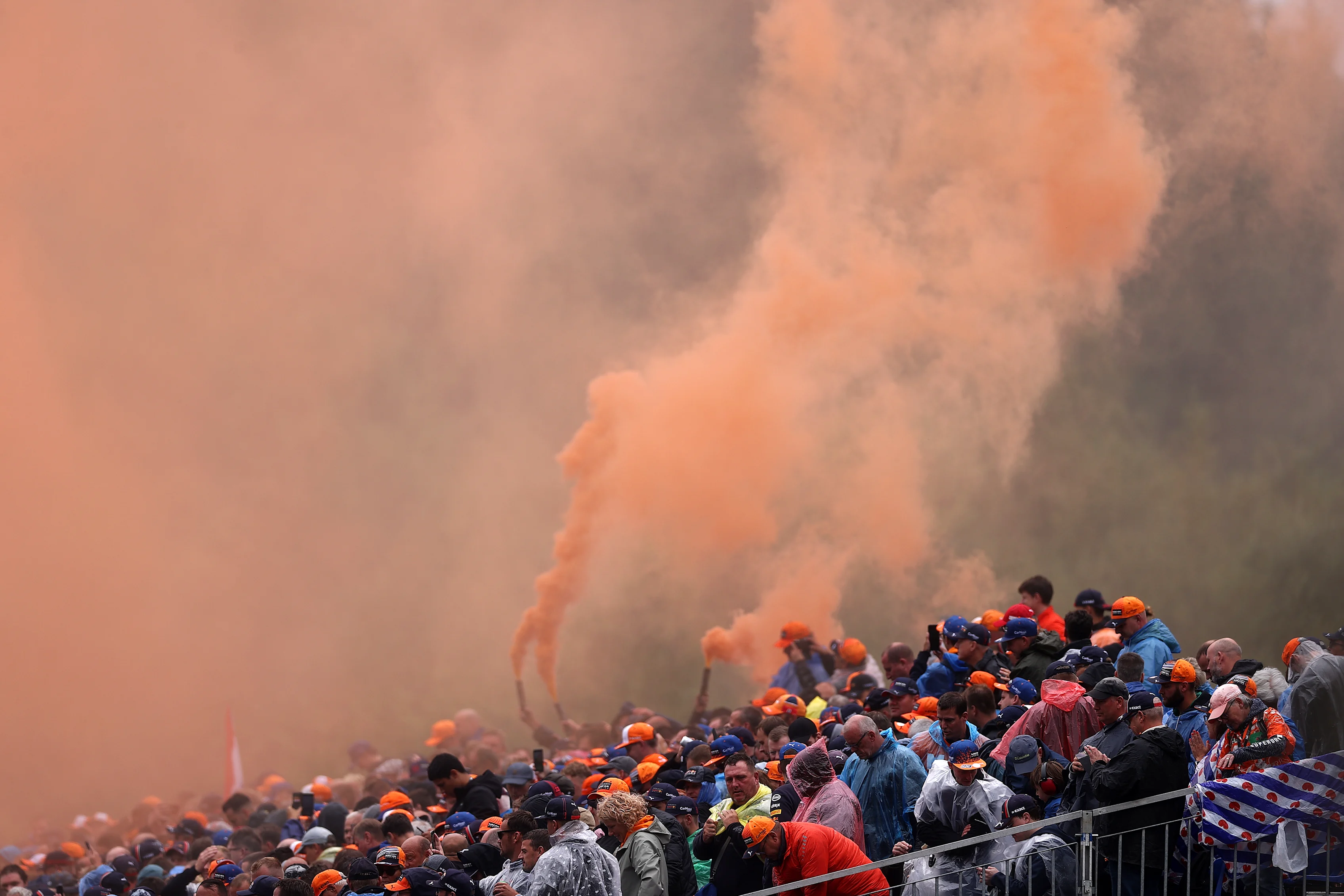 SPA, BELGIUM - AUGUST 28: Max Verstappen of Netherlands and Red Bull Racing fans show their support