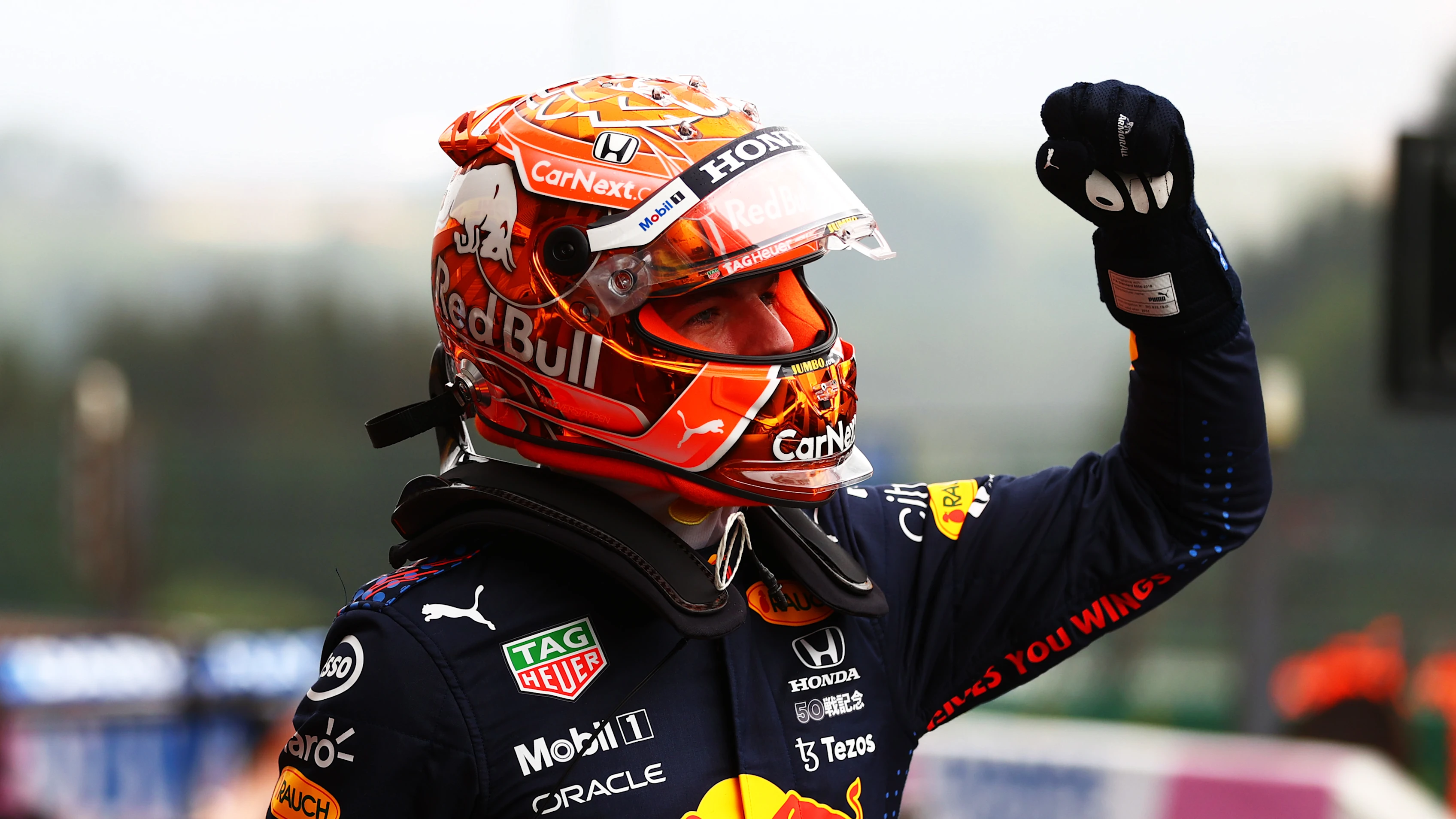 SPA, BELGIUM - AUGUST 28: Pole position qualifier Max Verstappen of Netherlands and Red Bull Racing