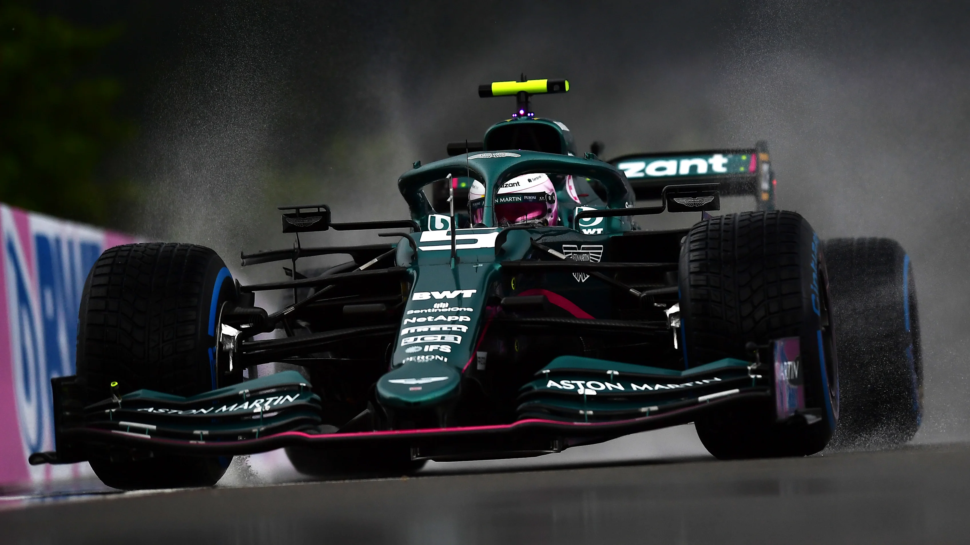 SPA, BELGIUM - AUGUST 28: Sebastian Vettel of Germany driving the (5) Aston Martin AMR21 Mercedes