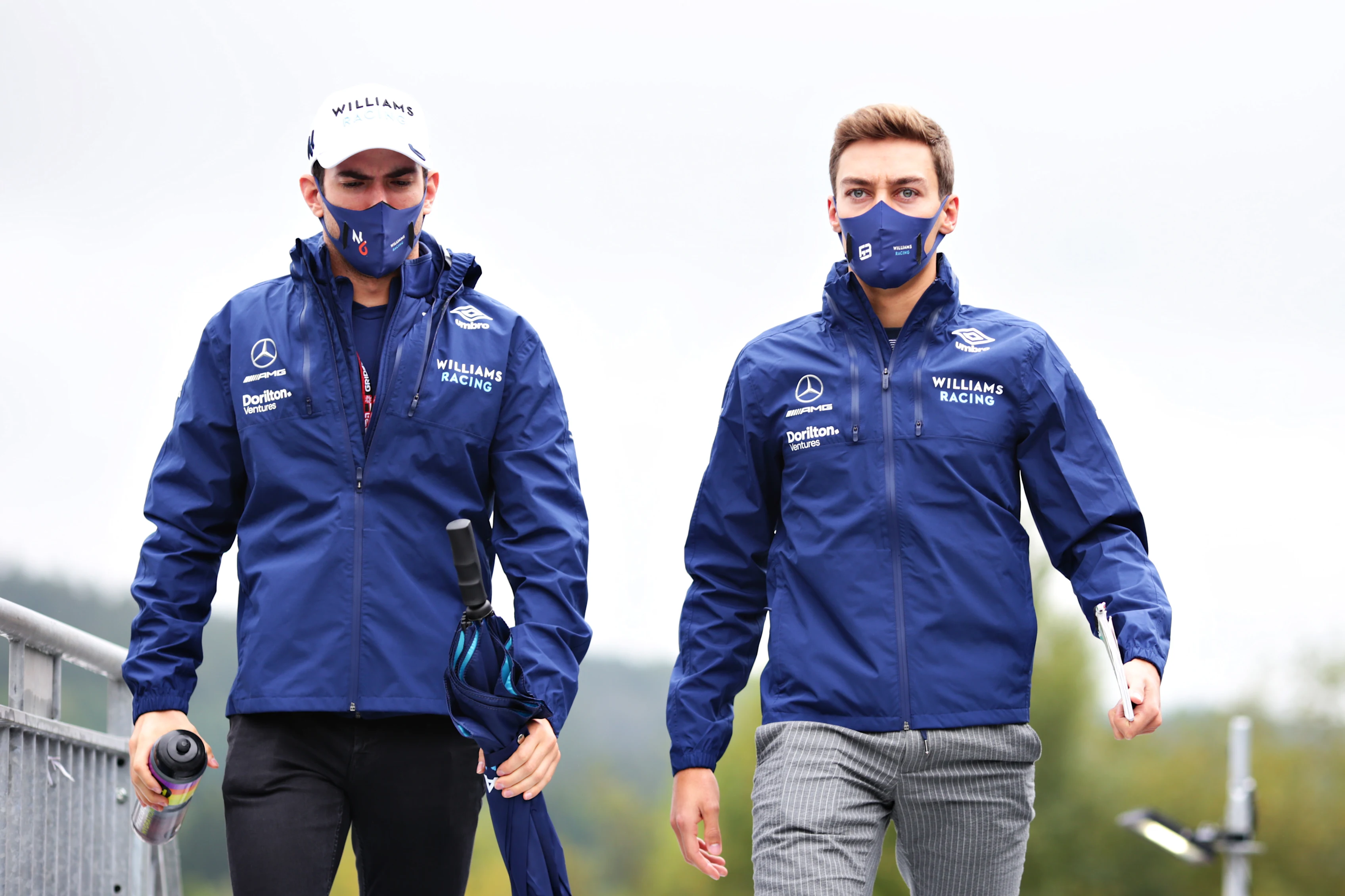 SPA, BELGIUM - AUGUST 29: George Russell of Great Britain and Williams and Nicholas Latifi of